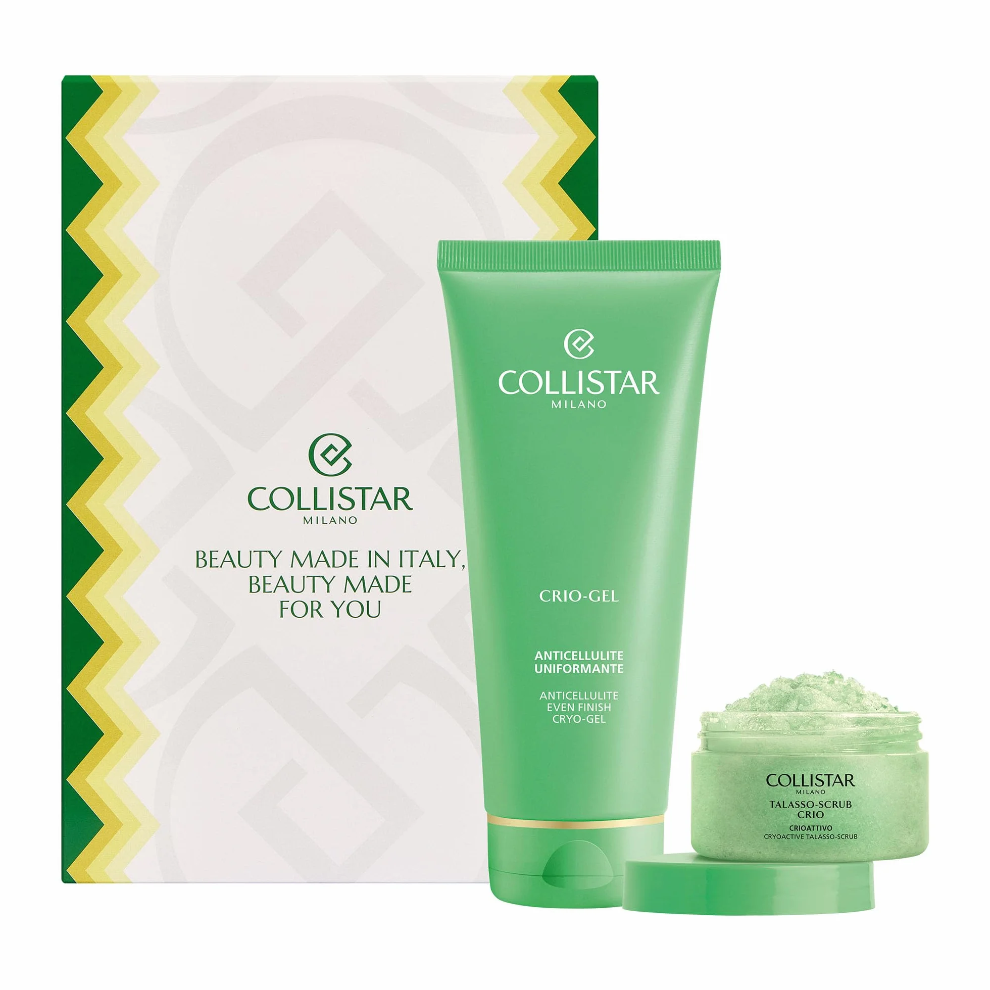 Collistar Cofanetto Regalo Corpo, Crio-Gel Anticellulite 200 ml e Talasso Scrub Crioattivo 150 gr, Pelle Rimodellata e Illuminata con Estratti di Bergamotto Italiano e Effetto Freddo Attivo