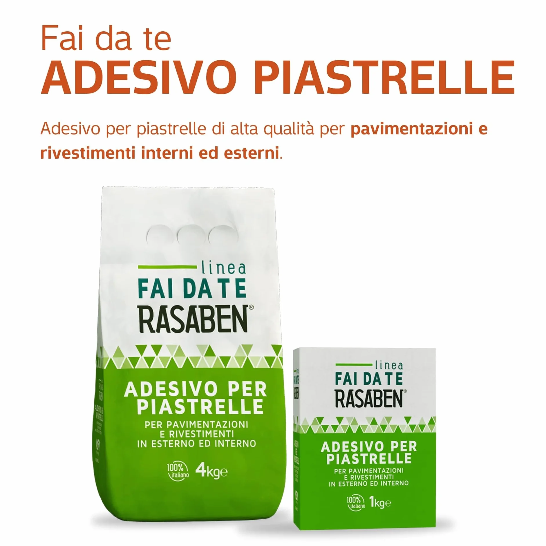 RASABEN Adesivo per Piastrelle Bianco 4kg