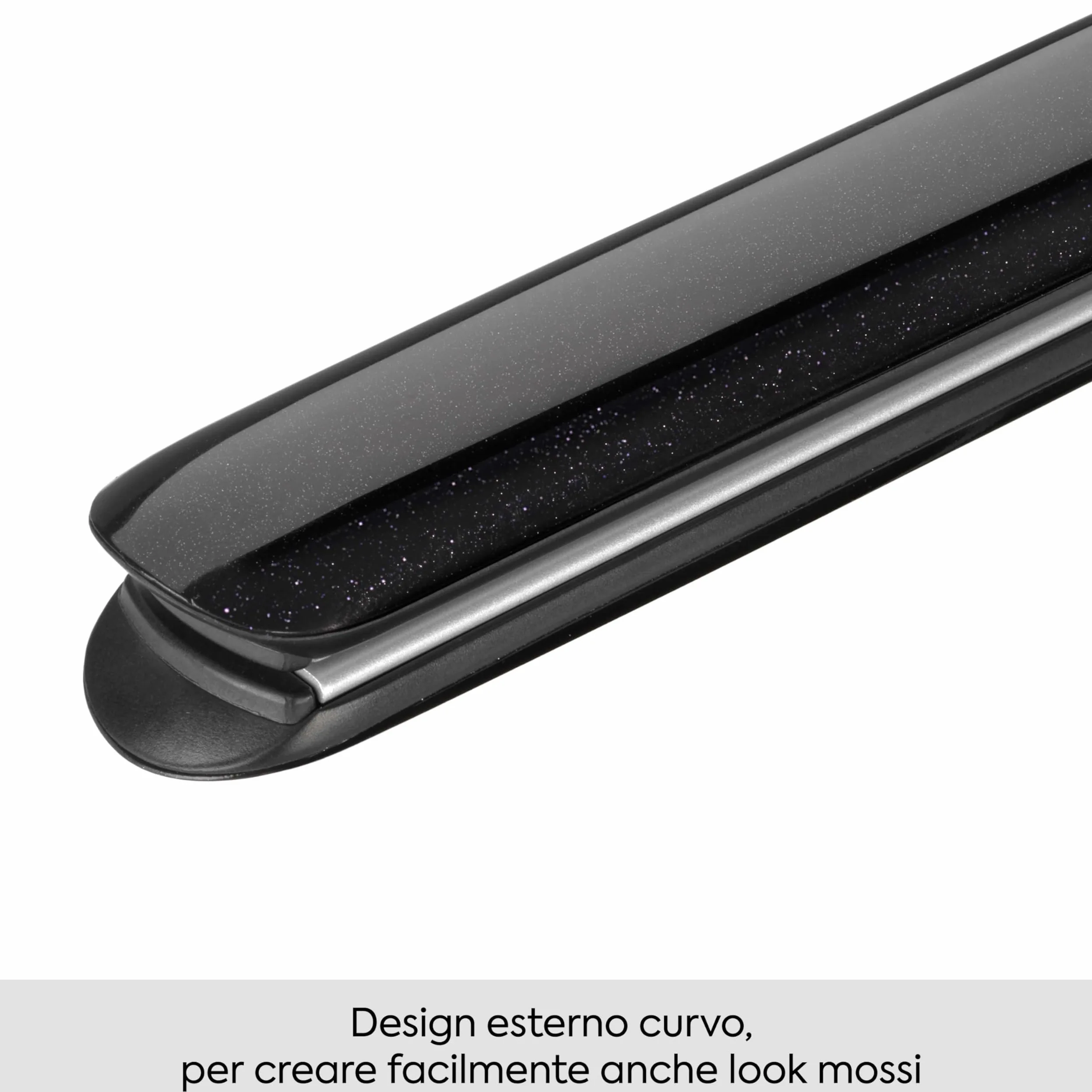 BaByliss Midnight Shine Piastra per Capelli, Piastre in Titanio-Ceramica, Piastre Lunghe, 13 Temperature (170–235°C), Riscaldamento Rapido, Anti-Crespo Effetto Lucido, ST590E