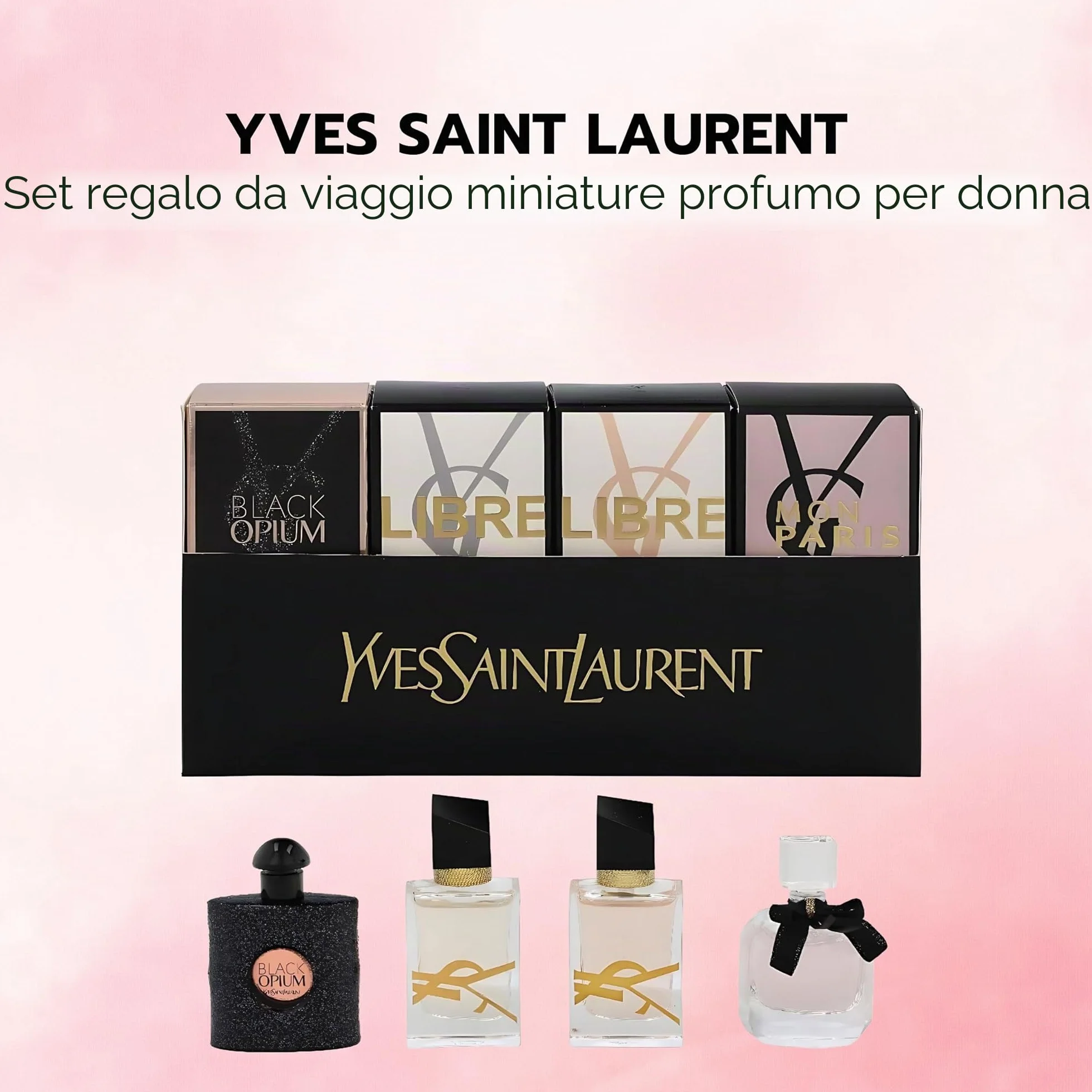 Yves Saint Laurent Miniature Gift Set 7.5ml Libre EDT + 7.5ml Libre EDP + 7.5ml Mon Paris EDP + 7.5ml Black Opium EDP