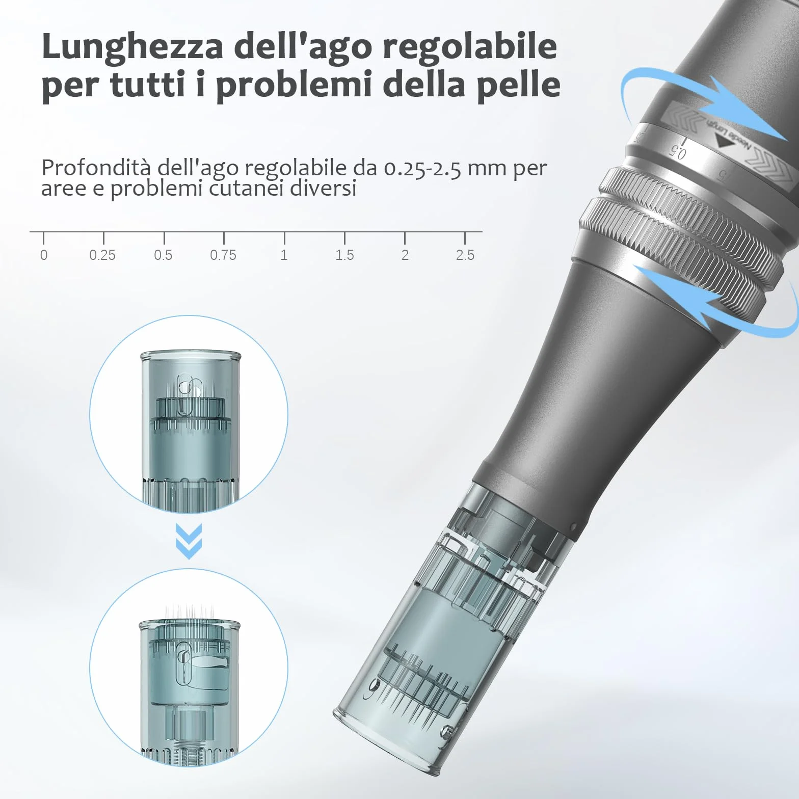 Ultima M8 Microneedling Pen, Macchina Professionale Microneedling Senza Fili, Microneedling Penna Kit per Viso Corpo Capelli Barba Crescita Regalo per Donne - 12 Cartucce di Ricambio