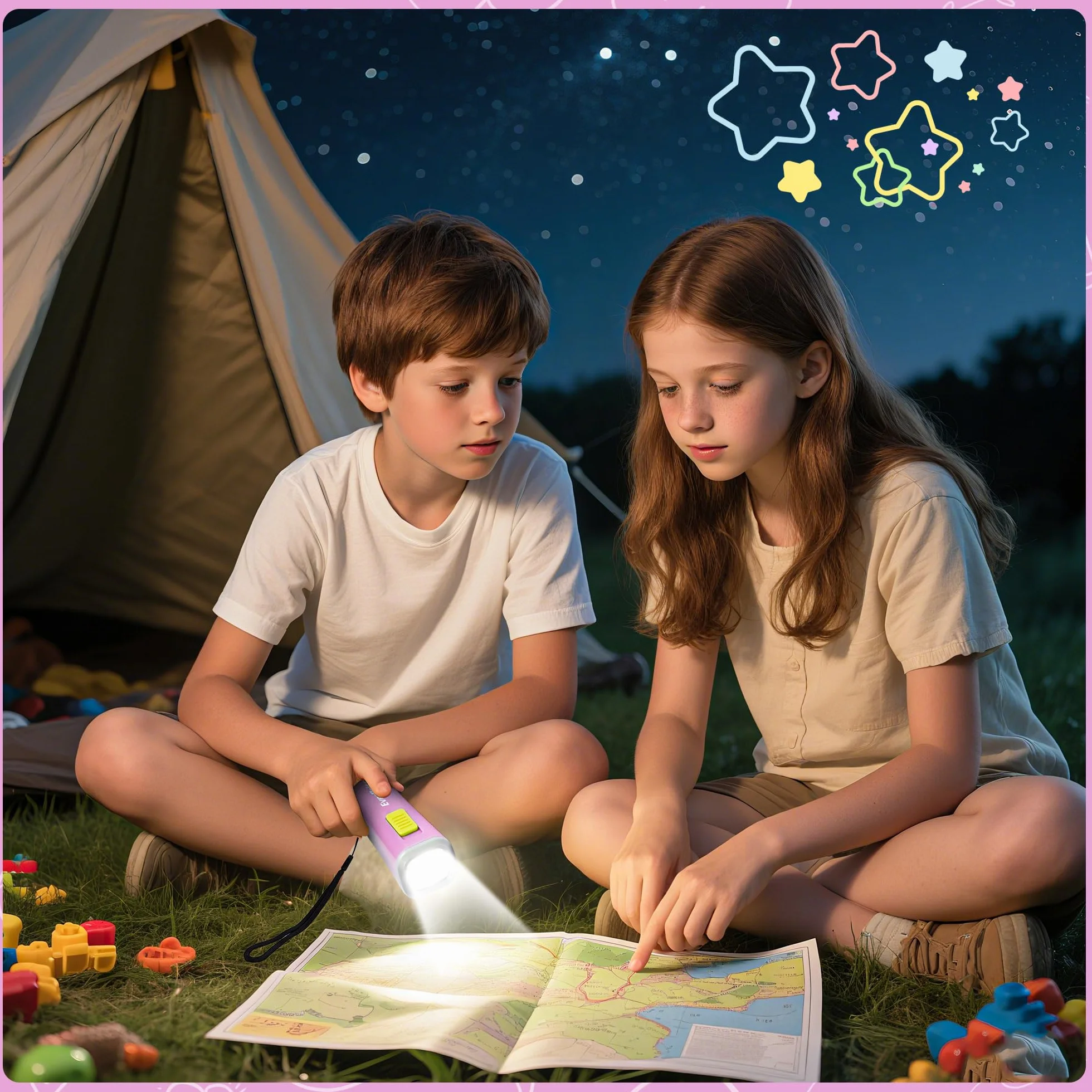 EverBrite Mini Torcia LED Rosa 46g Luce Gialla Calda 3 Batterie AAA Incluse
