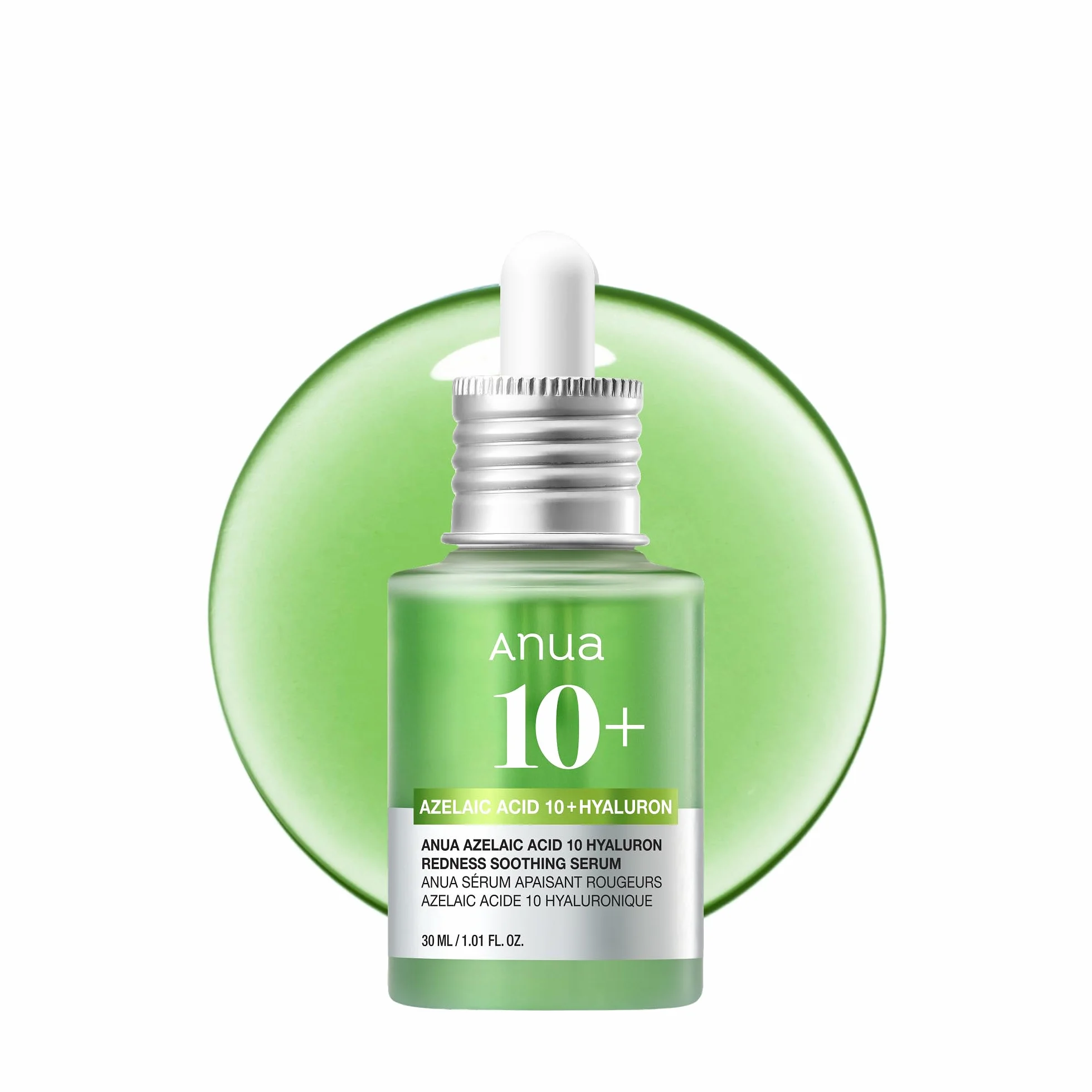 Anua Azelaic Acid 10 Hyaluron Redness Soothing Serum – Siero Coreano, Acido Azelaico 10%, Niacinamide, Acido Ialuronico, Pelle Sensibile e Acneica, Lenitivo per Rossori e Imperfezioni, (30ml)