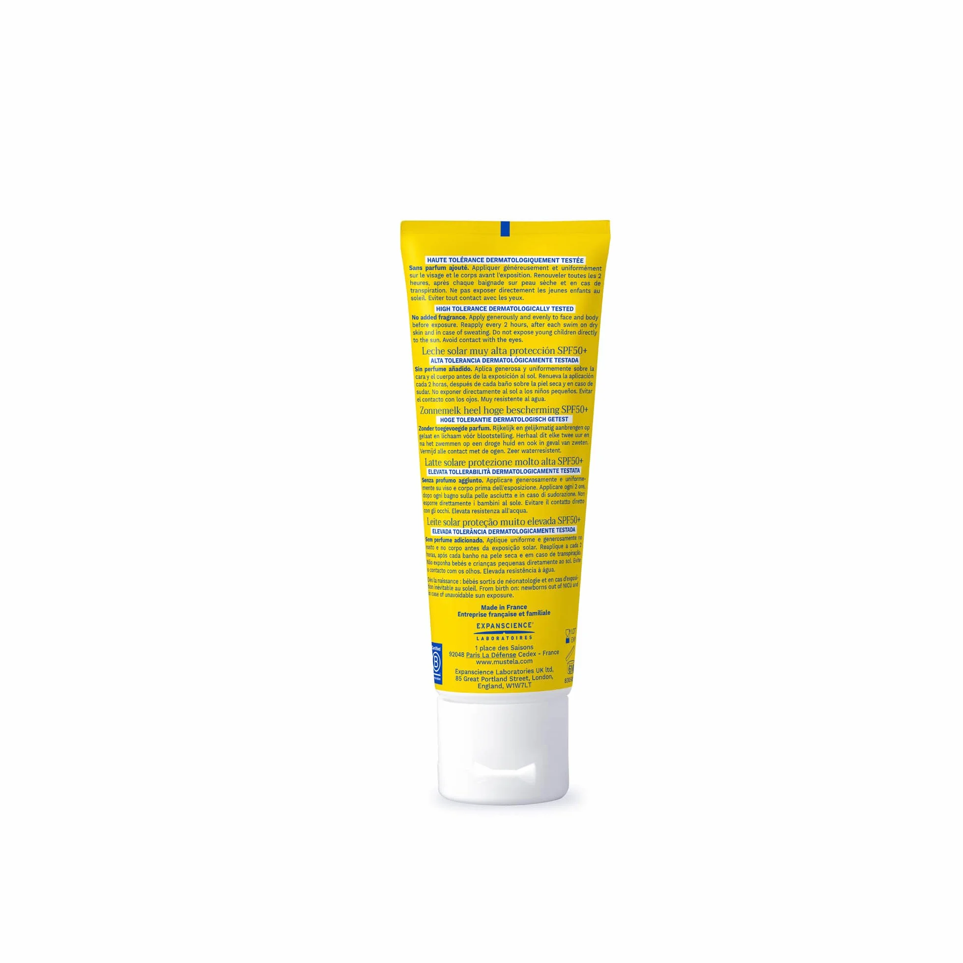 Mustela Latte Solare Spf 50, Viso, Corpo, Con Perseose di Avocado, Neonati, Bambini, Tutta la Famiglia, Adatto in Gravidanza - Protezione Molto Alta dai Raggi UVB e UVA (40ml)