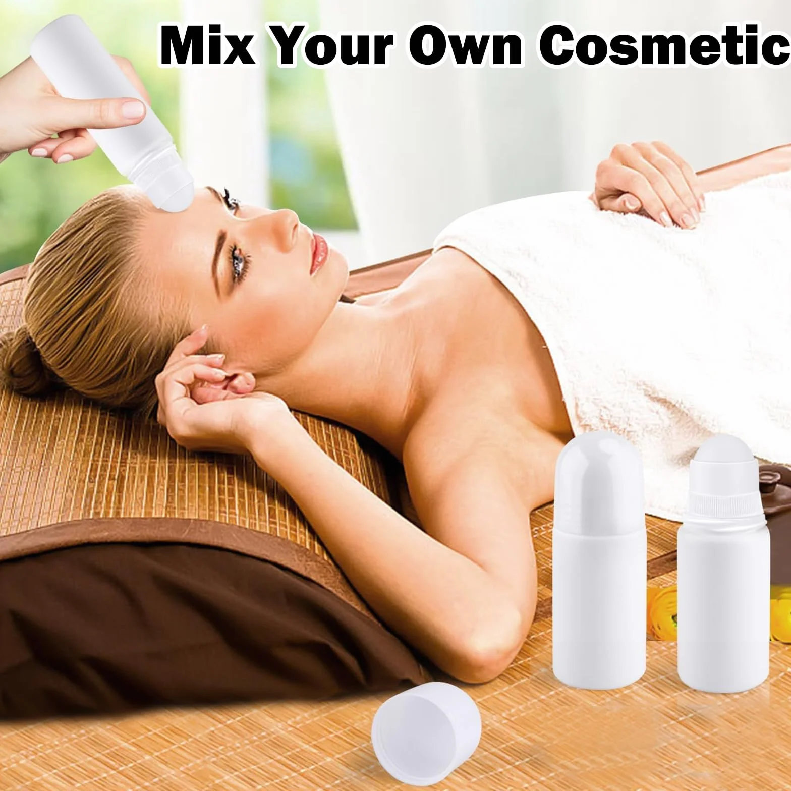 4 Pezzi 50ML Roll on Vuoto per Oli Essenziali Bianco Vuoto Riutilizzabile Bottiglie Deodoranti Bottiglie a Rullo di Plastica roll on Vuoto per Crema Solare per Profumo Olio Essenziale Aromaterapia