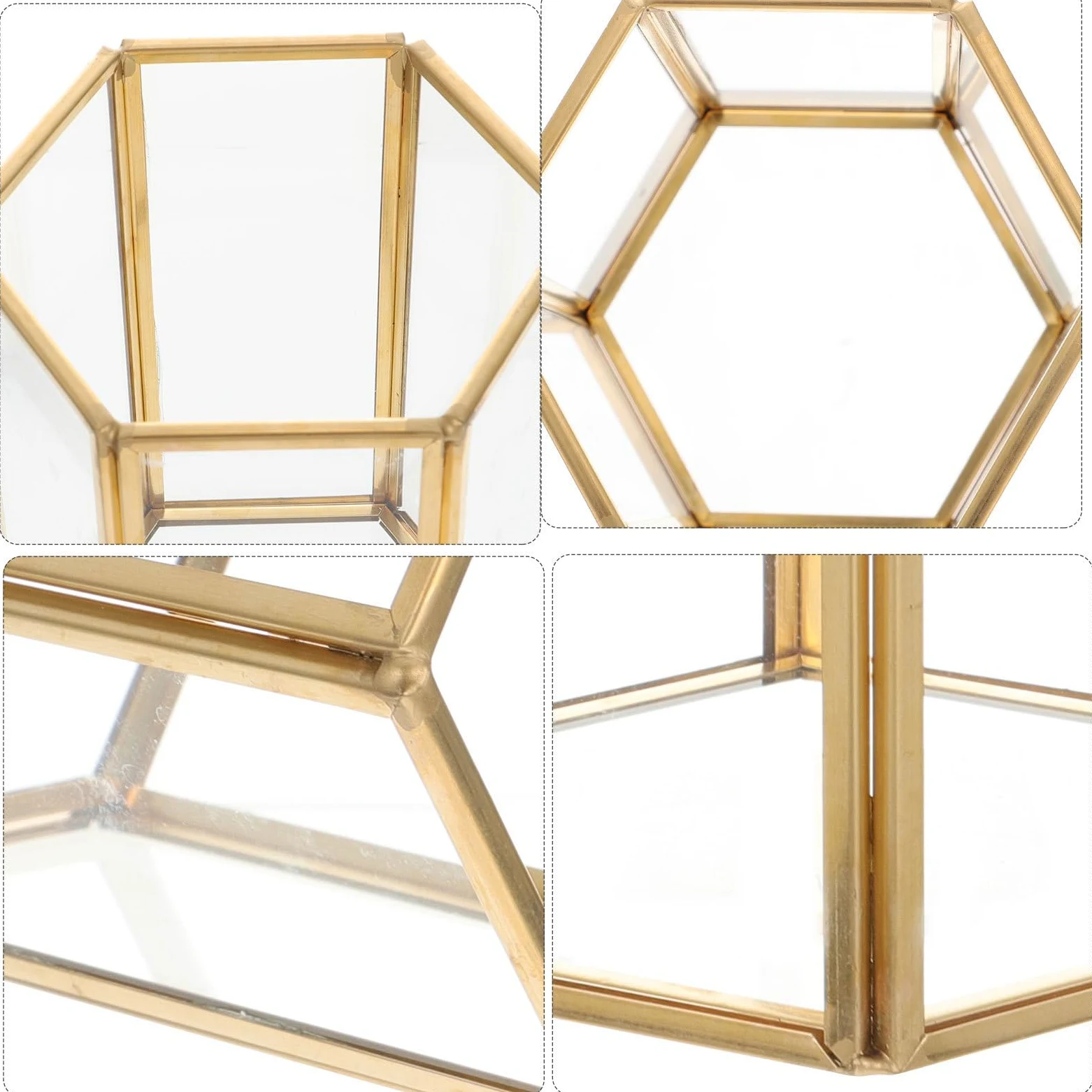 Generic Porta Pennelli Trucco in Vetro Trasparente Perle Bianche Contenitore Organizer da Banco senza Coperchio Porta Scopino per Organizzare e Risparmiare Spazio Sul Piano di Lavoro