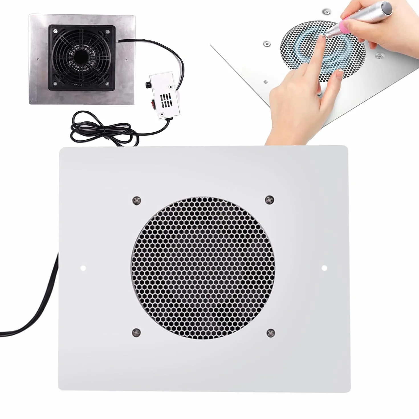 Aspiratore per Unghie, 60W Potente Aspiratore di Polvere per Unghie Incorporato Du Nail Nai