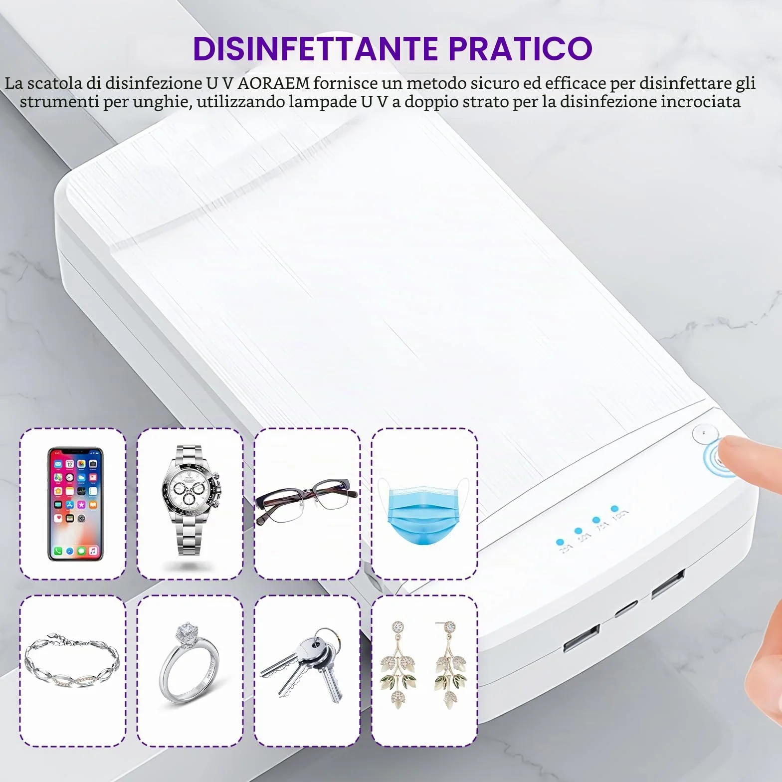 Scatola Sterilizzatore per Nail Art Professionale: WIYETY Lampada UV Sterilizzatore, Disinfettante UV Professionale con Funzione Silenziosa Adatta per Strumenti per Unghie e Saloni di Bellezza (bianco