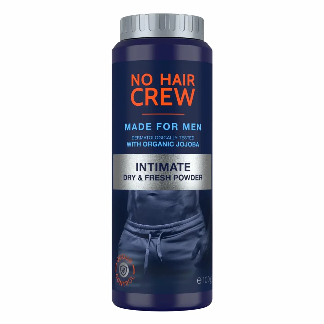 NO HAIR CREW Dry & Fresh Polvere Intima Uomo 100 g – Polvere Corpo Senza Talco contro Sudore, Odori e Sfregamenti – Sensazione di Freschezza e Comfort Duraturi