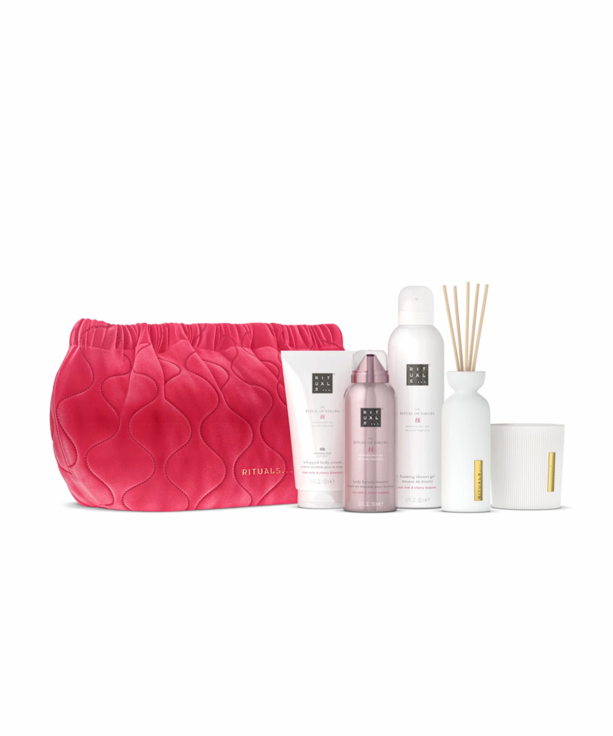RITUALS Cofanetto regalo Large The Ritual of Sakura - Prodotti per la cura del corpo e della casa con latte di riso e fiore di ciliegio - Include una beauty bag riutilizzabile, con un set dedicato al