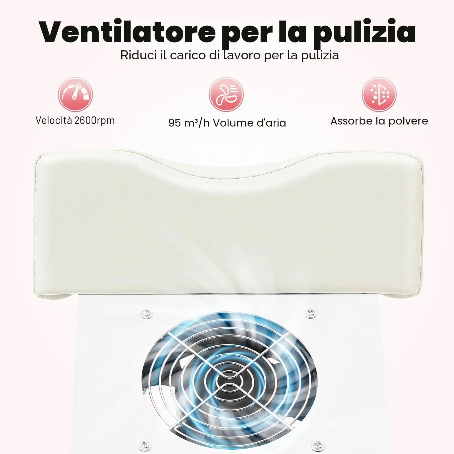 MINRS Sedia e pedicure mobile con aspirazione regolabile, poggiapiedi per casa e salon spa, bianco
