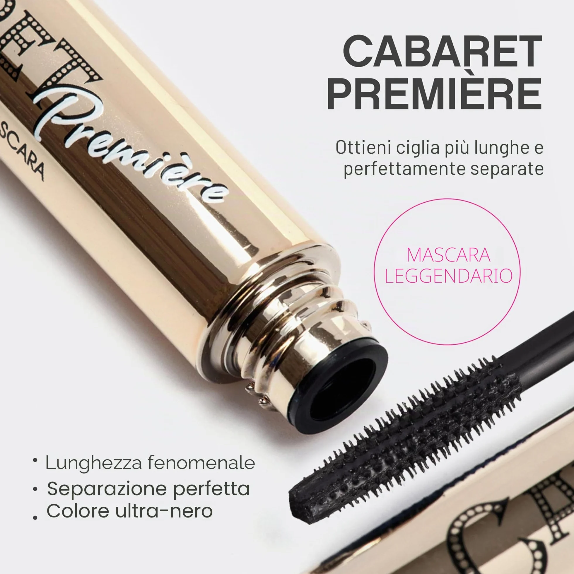 VIVIENNE SABO Artistic Volume Mascara 9 ml | Cabaret Premiere | Colore Nero | Per uno Sguardo Seducente e Irresistibile con Effetto Wow | Ciglia Perfettamente Separate e Senza Grumi, Lunga Durata