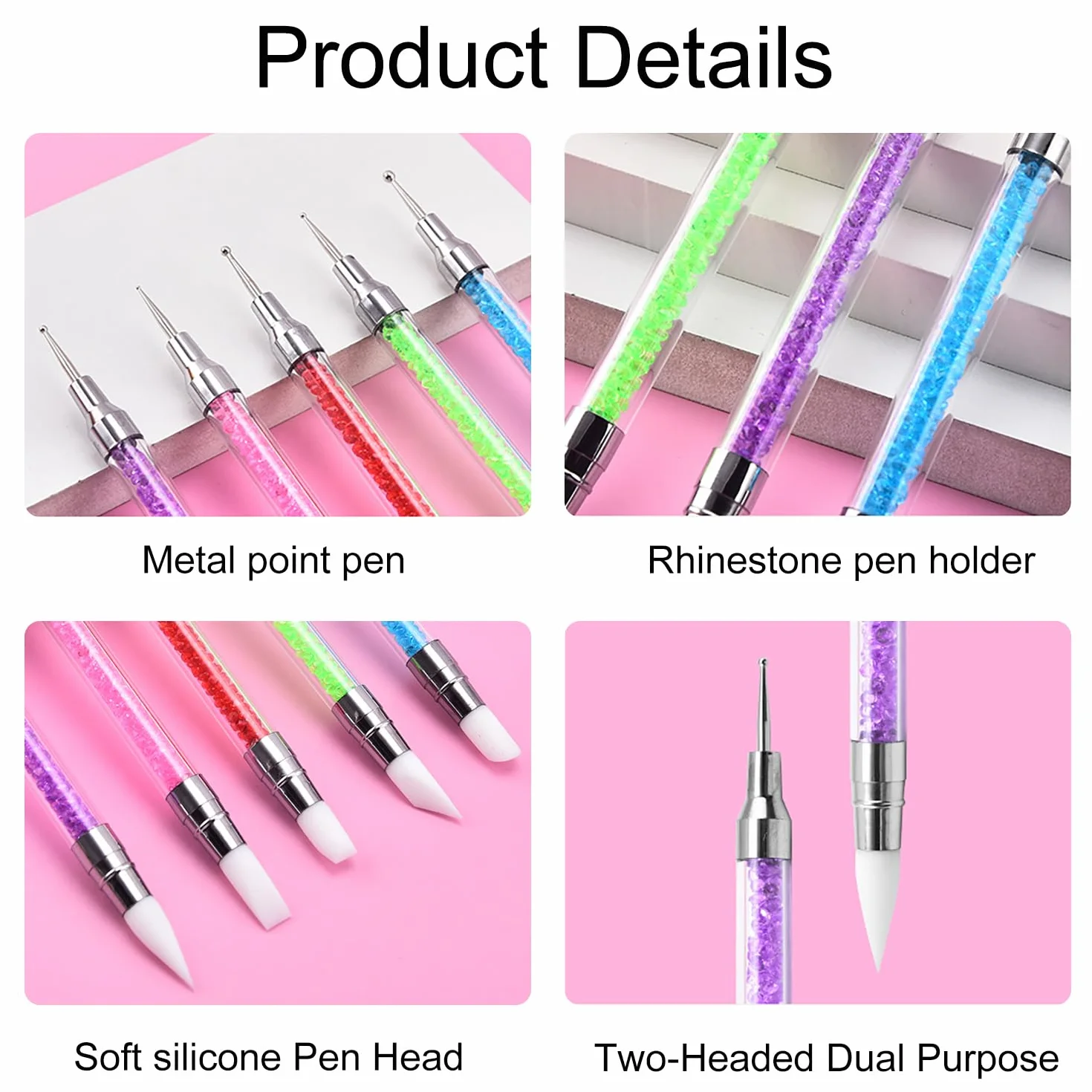5 Pezzi Pennelli Unghie Gel, Pennelli in Nail Art Gel Scultura Penna Matita Strumento Per Unghie Art Design Decorazione Kit