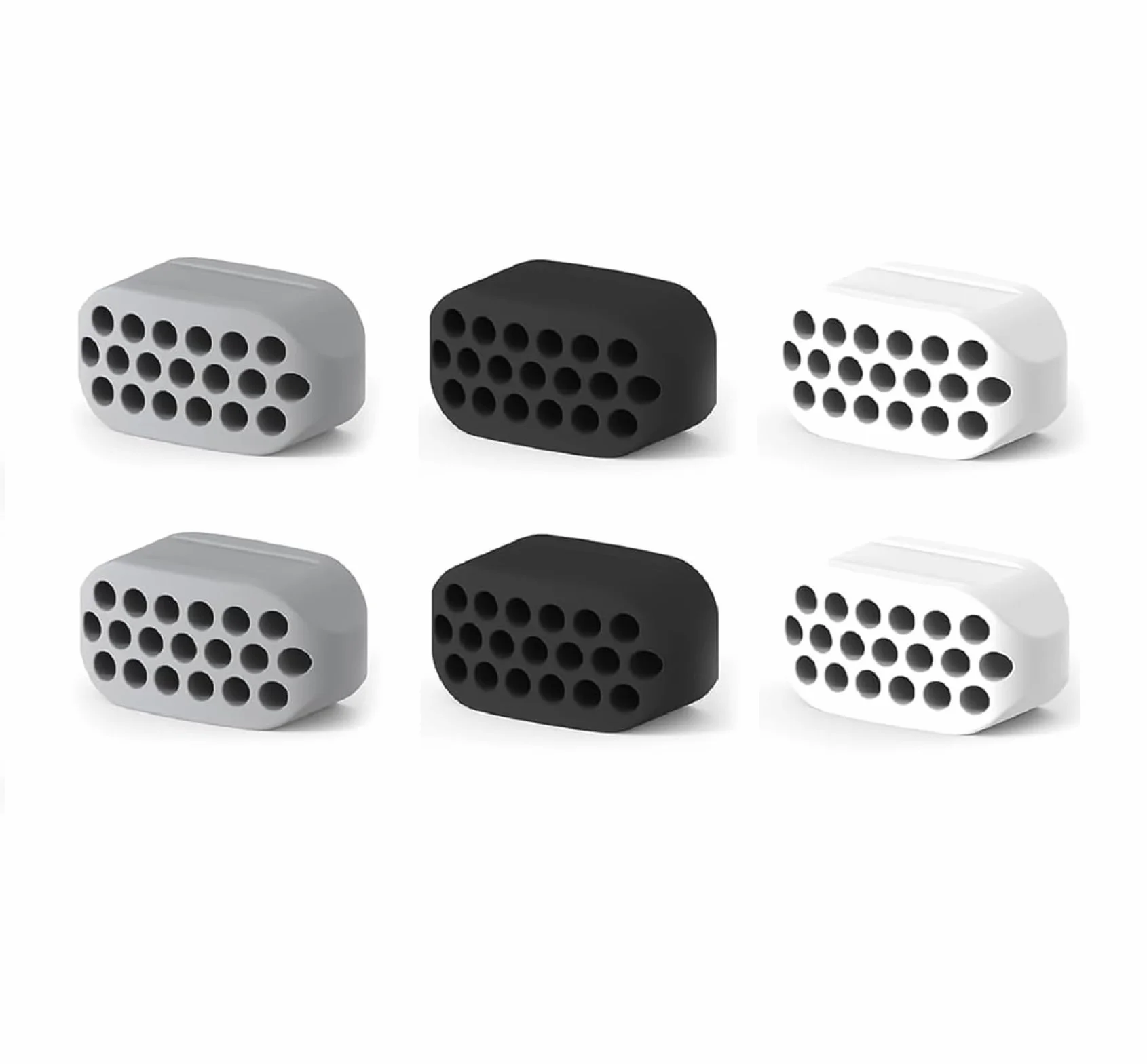6 Pezzi Allenatore Mascella, Mascella Allenatore Esercizio Uomo Donna, Silicone Jawline Exerciser Allenatore per definire la Forma del Facciale (nero/bianco/grigio)
