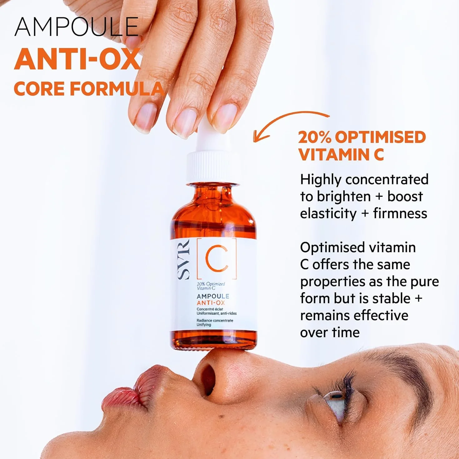 Siero Viso Illuminante anti-età con Vitamina C, SVR Ampoule C Gocce Concentrate Anti-ossidanti. Ampolla da 30ml
