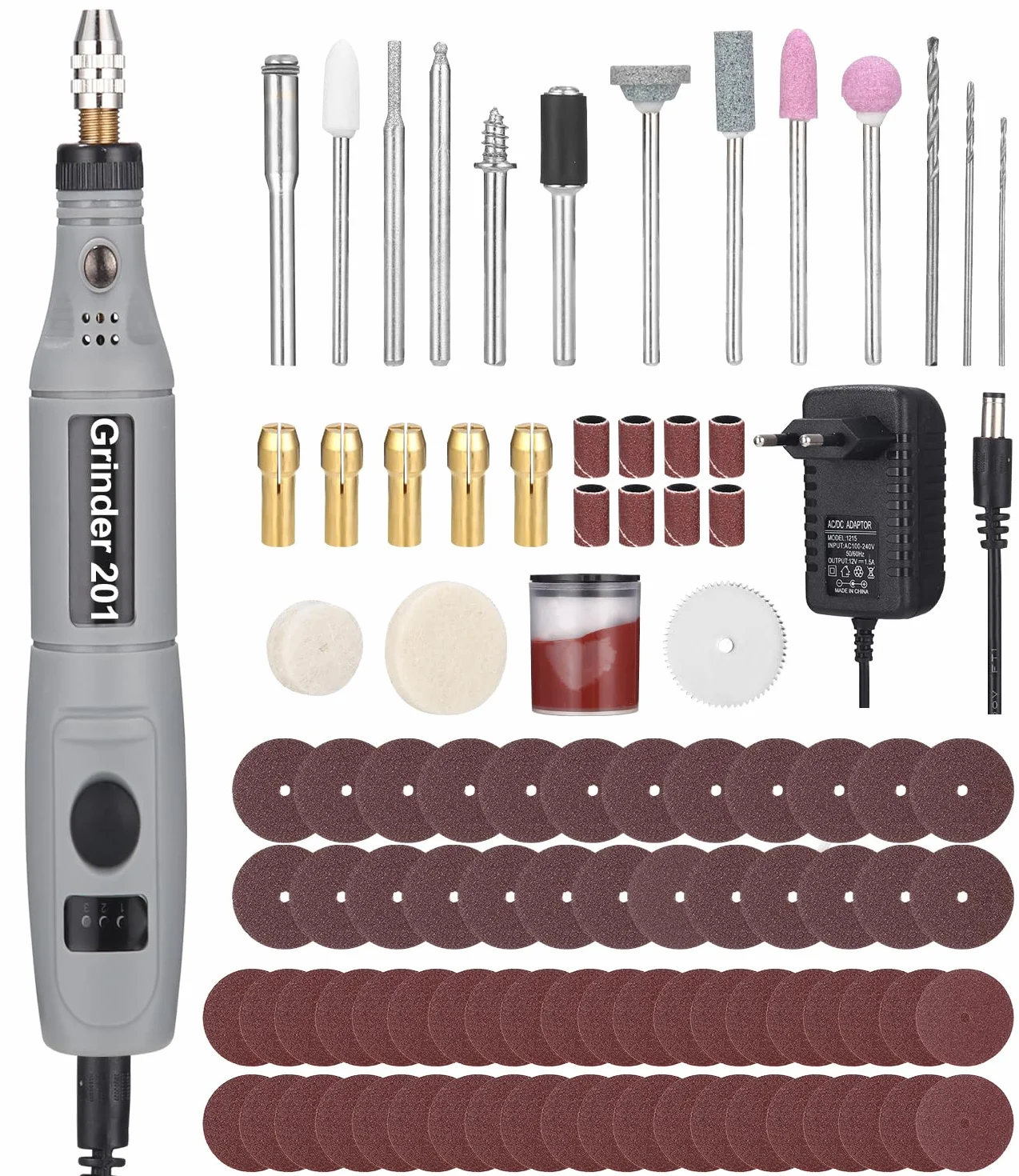 Utensile Rotante Multifunzione Mini Trapano Elettrico 95 Accessori 3 Velocità 5000-15000 RPM