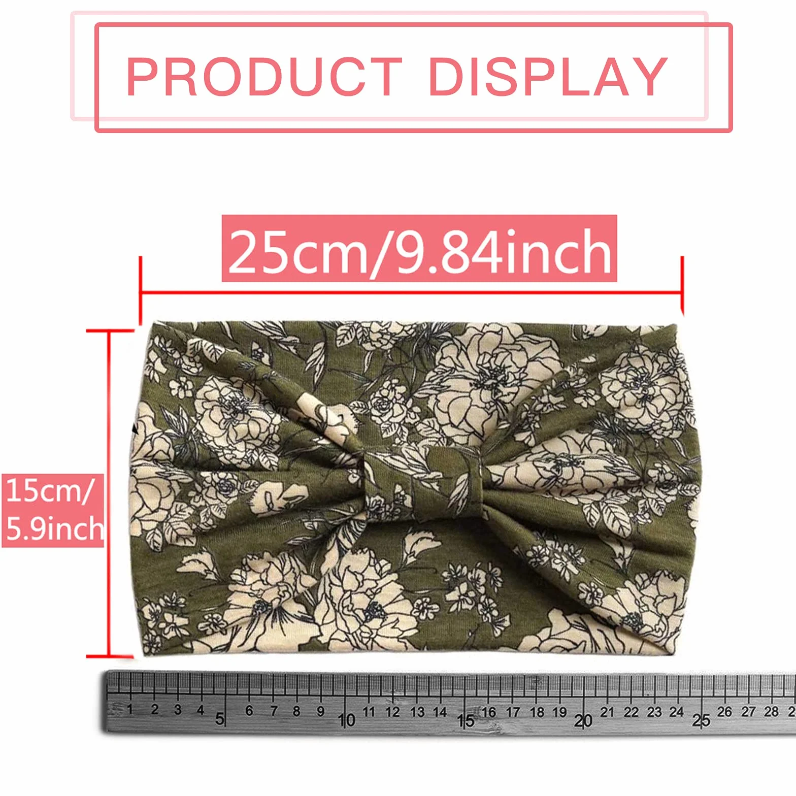 4 Pezzi Fasce per Capelli Donna, VEGCOO Fascia per Capelli Boho Stile Ragazze, Elastiche Larghe Accessori per Capelli con Stampa Floreale per Yoga, Corsa (B)