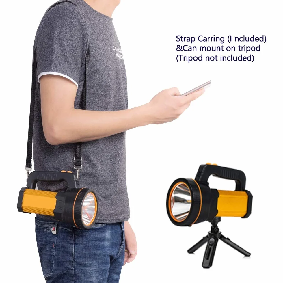 Torcia LED Professionale Ricaricabile 7000 Lumen 10000 mAh Lunga Durata