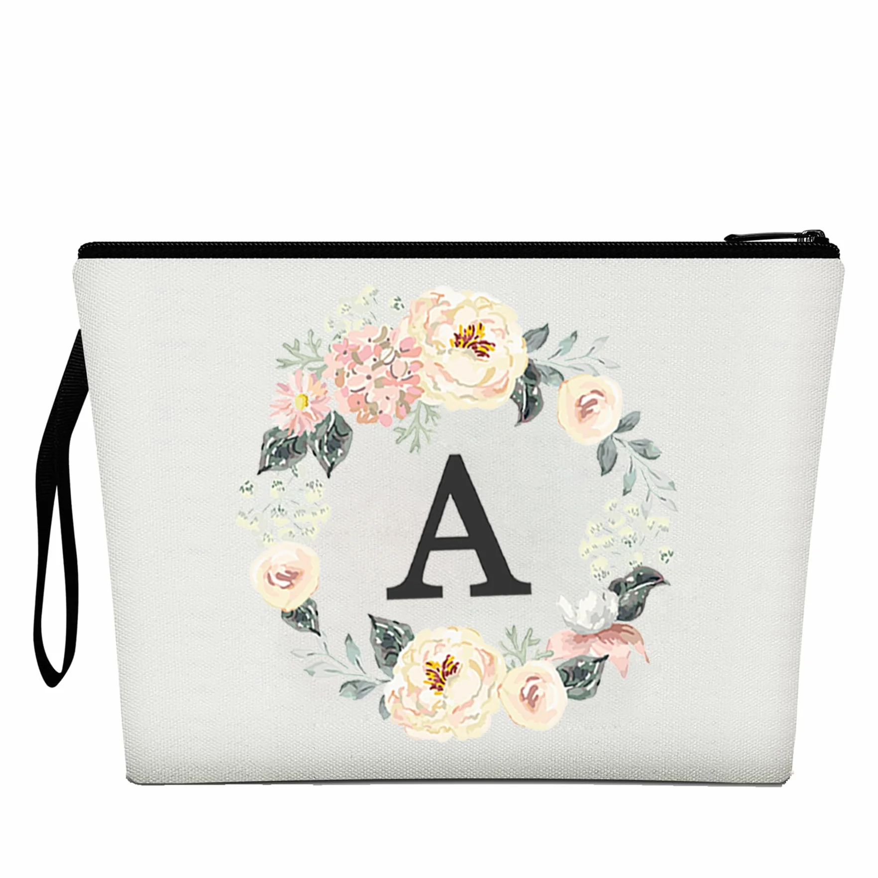 Borsa per il trucco per donna, borsa per il trucco con 26 lettere dalla A alla Z, borsa per cosmetici personalizzata, regali di compleanno per donne e mamme, regali per la sposa e la damigella d'onore