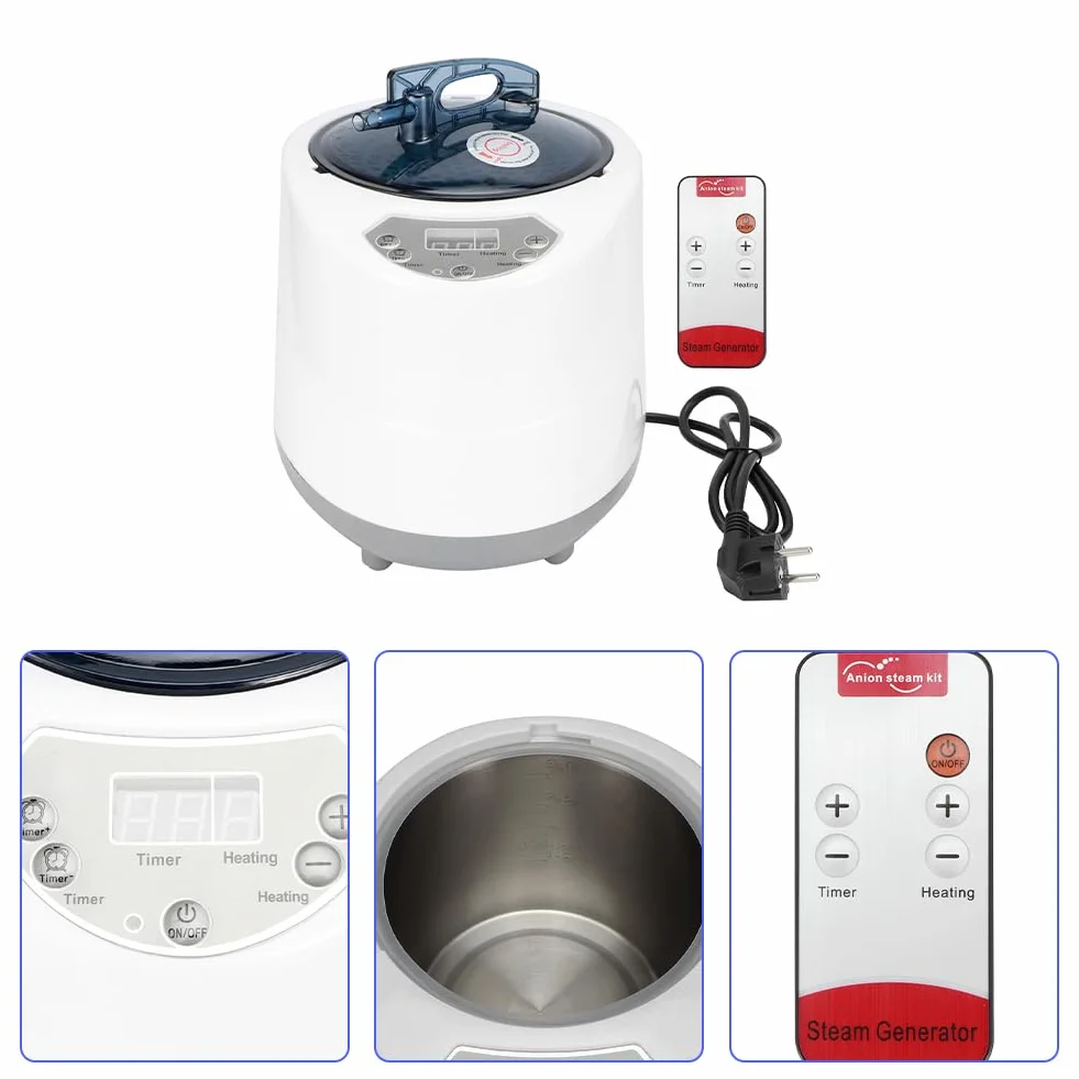 Generatore di Vapore per Sauna Portatile 1500W Acciaio Inossidabile con Telecomando Smart