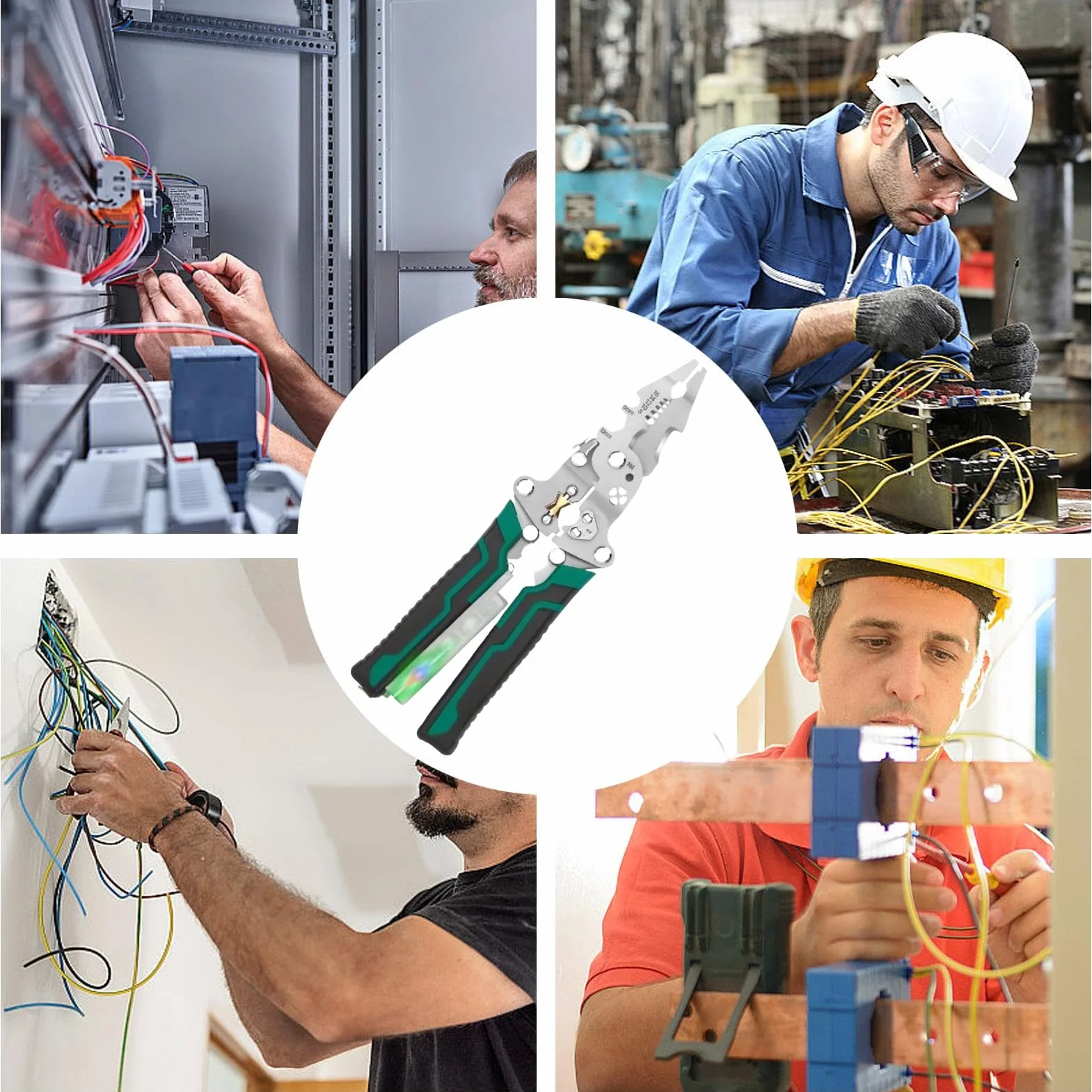 Pinze Multifunzione 8 in 1 con Rilevatore di Tensione, Attrezzo Elettricista per Progetti Elettrici