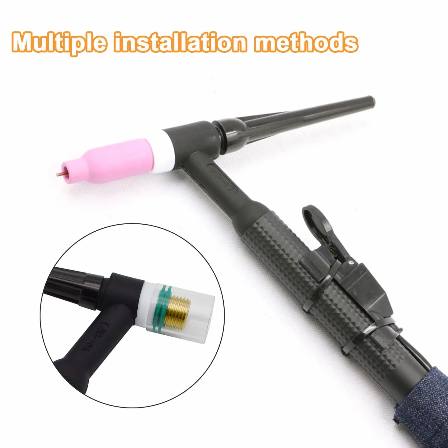 Kit Accessori per Saldatrice TIG 49 Pezzi, Torcia TIG con Ugelli Allumina, Lenti, Anello Silicone, Tazze Gas per WP-9/17/18/26