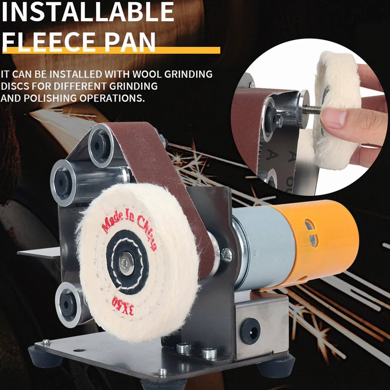 Mini levigatrice a nastro elettrica 30 x 330 mm 775 fai da te con disco abrasivo e lucidatura
