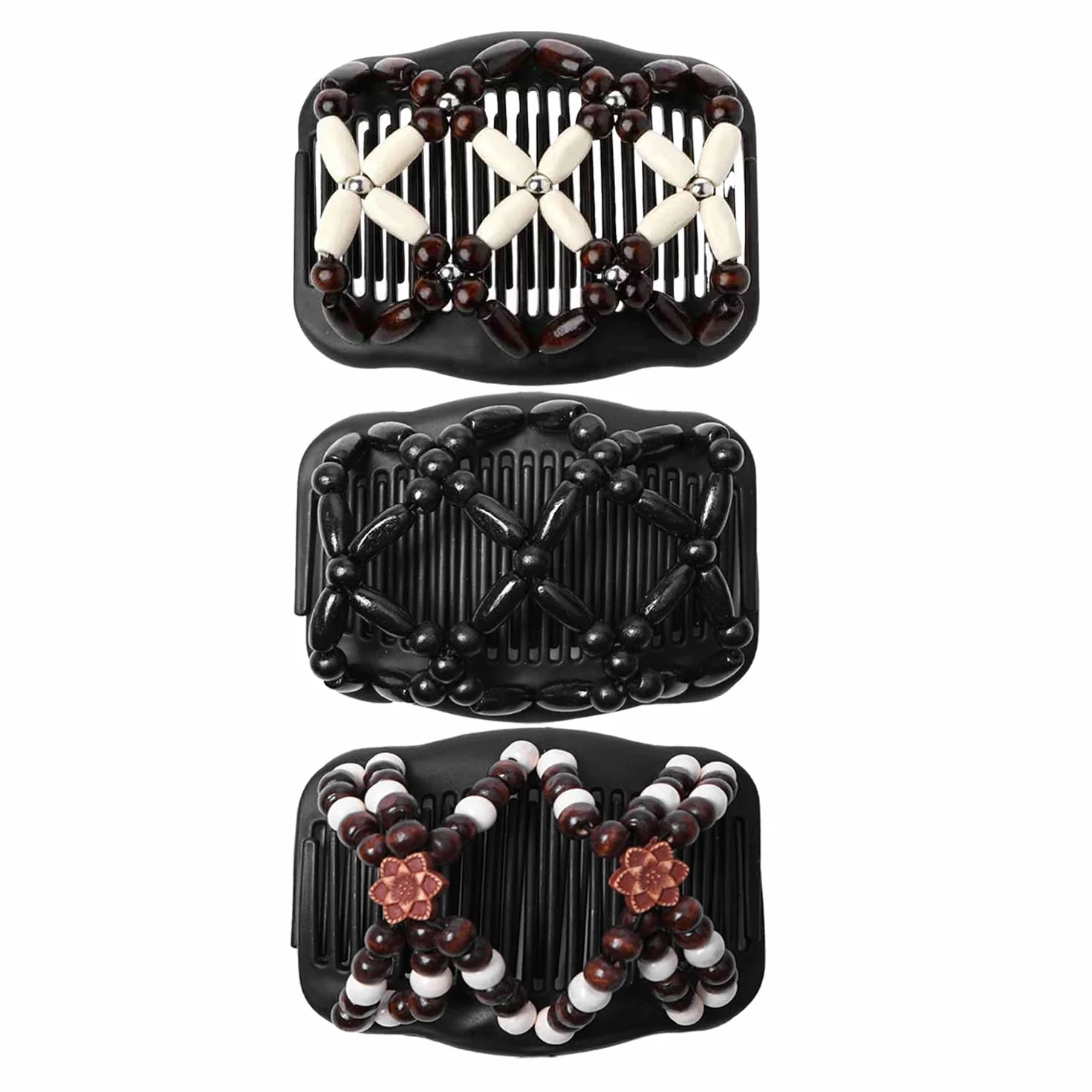 3 Pezzi Inserti Per Pettine Per Capelli Copricapo Da Donna Pettine Elastico A Doppia Fila Pettine Per Capelli Magico Moda Accessori Per Capelli