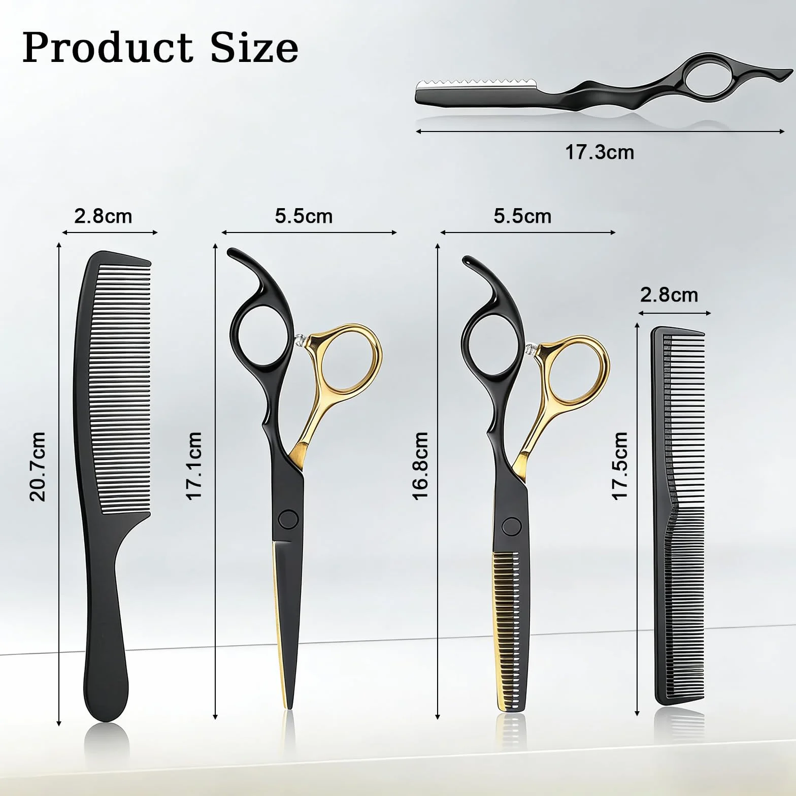 Forbice per Sfoltire i Capelli, Forbici Parrucchiere Professionali Barbiere, Set Professionale di Forbici per Capelli in Acciaio, Borsa per Parrucchieri, Principianti e Uso Domestico
