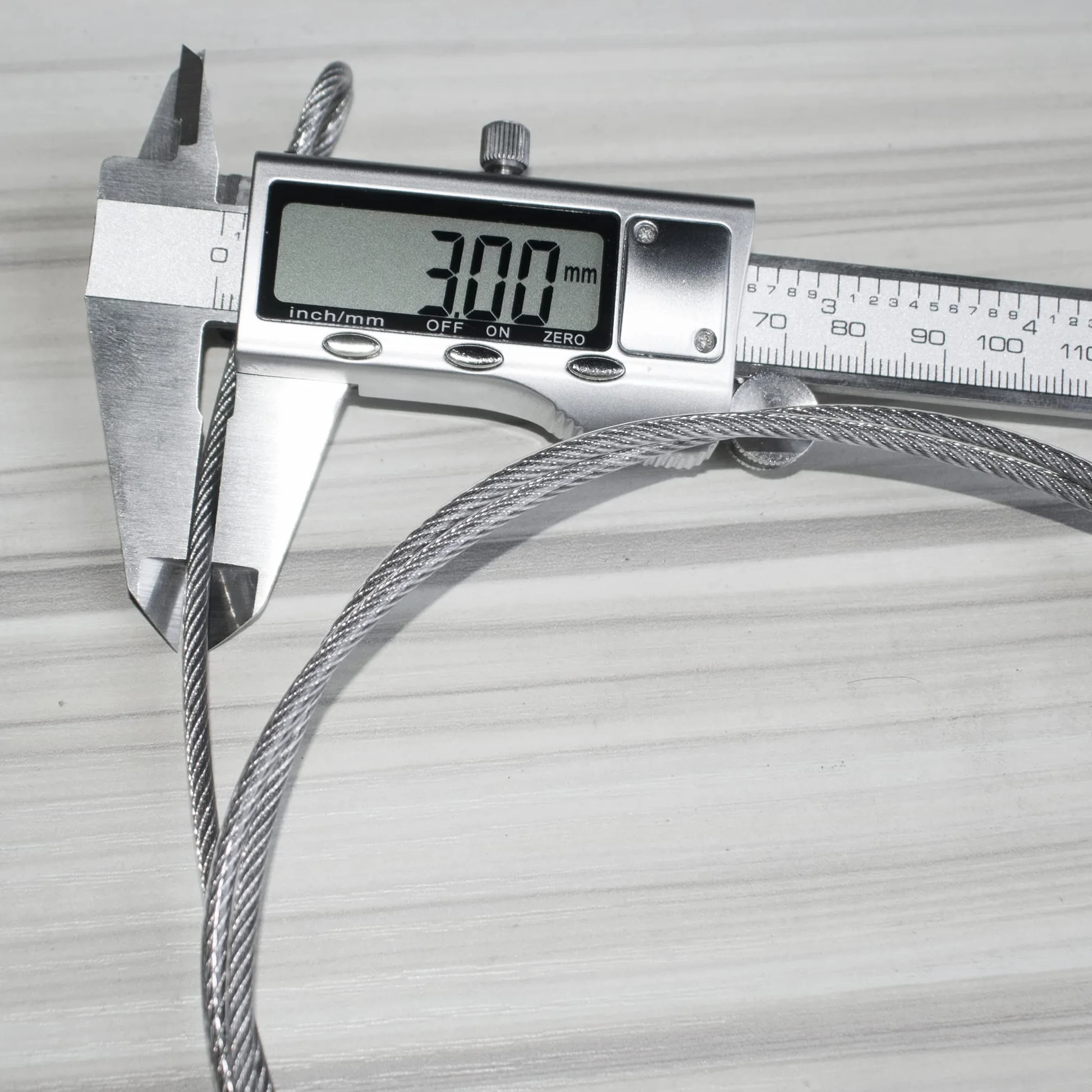 OMOTOOL Lucchetto per cavi di sicurezza 3 mm acciaio inox intrecciato, confezione da 2