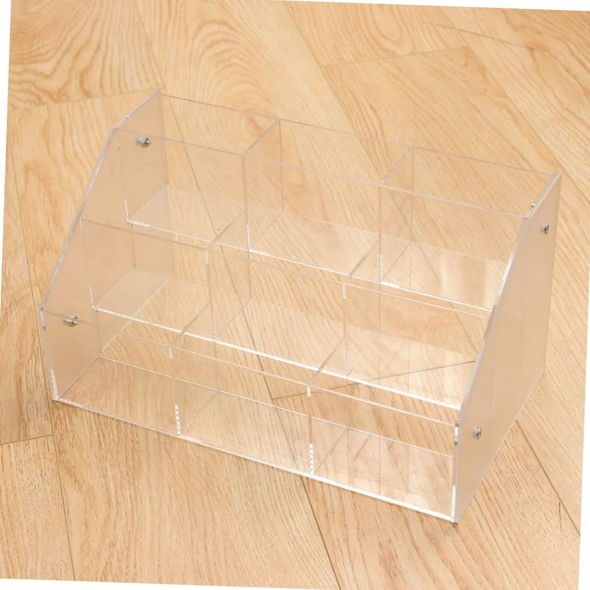 Organizer Cosmetici in Acrilico a 3 Livelli 9 Scomparti | Espositore Trasparente, per Pennelli e Accessori, Uso Professionale e Decorativo