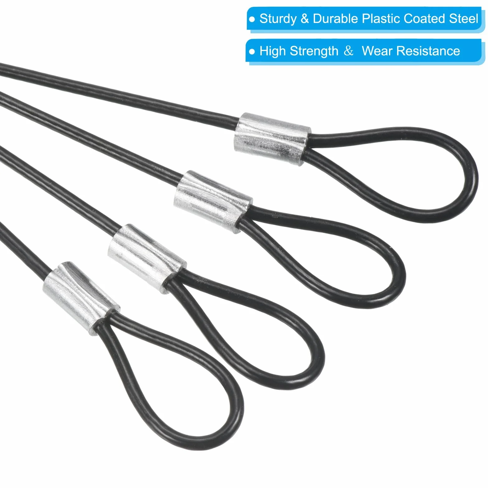 PATIKIL 0.3 m Acciaio Inossidabile Cavo di Sicurezza 2mm, 5 Pezzi Antifurto Filo Corda con Doppio Anello