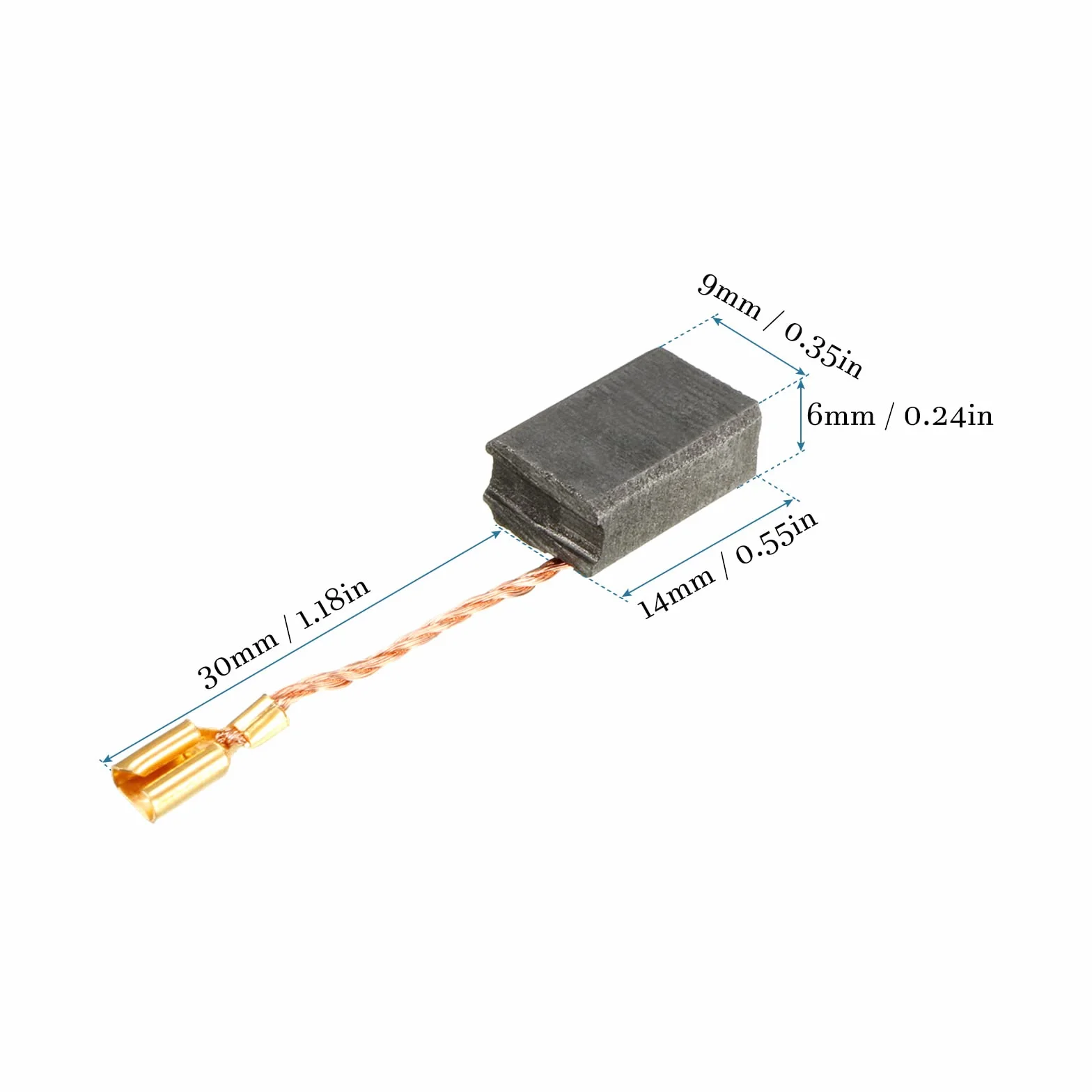 QUARKZMAN Carbonio Spazzola 14mm x 9mm x 6mm Ricambio 10pz per Motore Utensili Elettrici