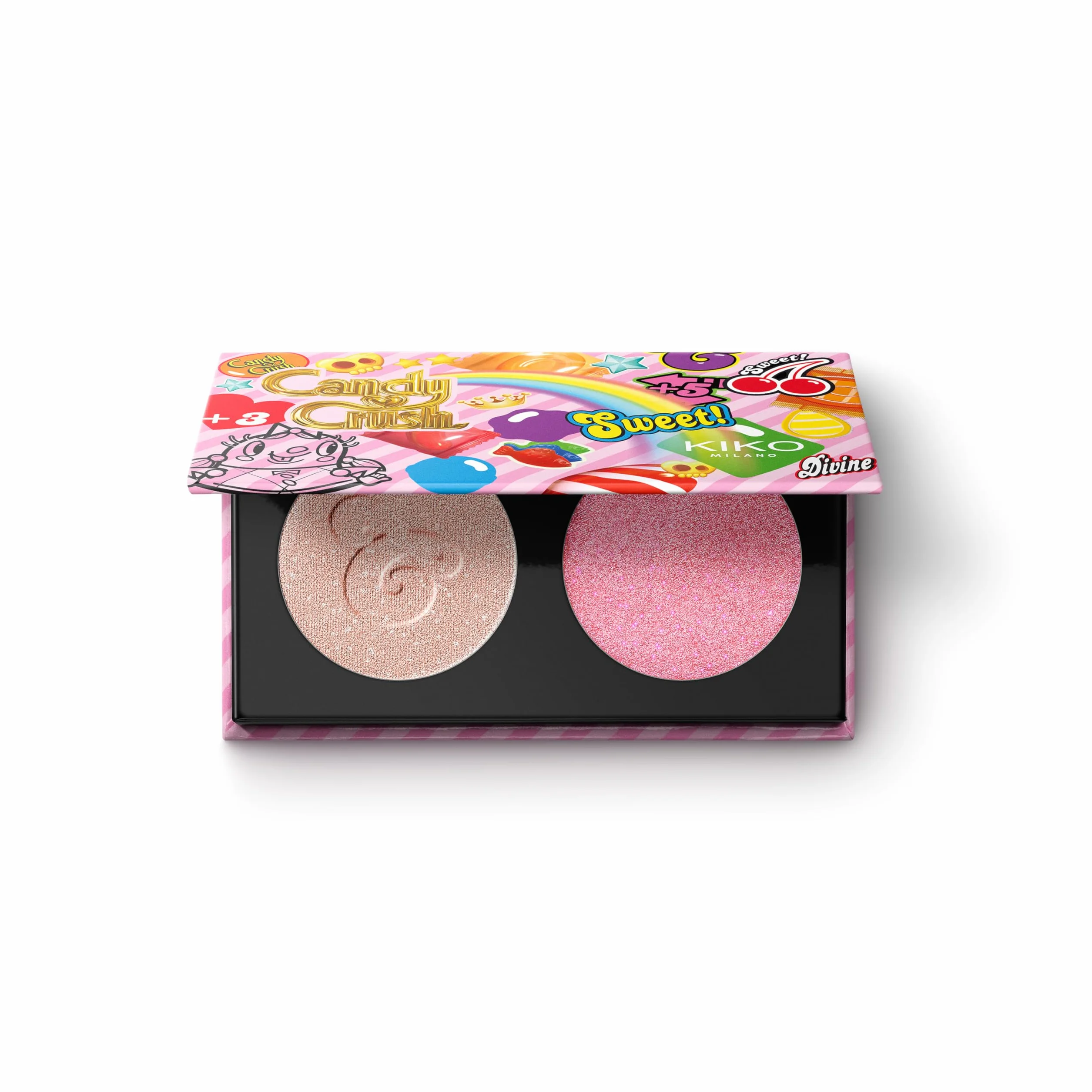KIKO Milano Candy Crush™ Mega Blush & Highlighter Duo 01, Palette Viso Con Illuminante E Fard