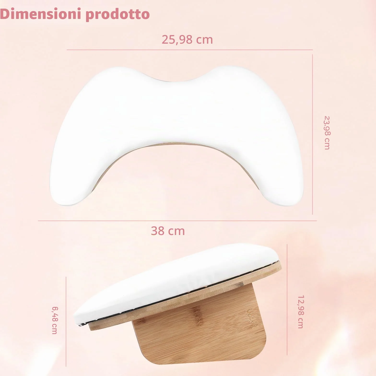 Bracciolo a forma di U per nail tech, bracciolo per unghie con staffe staccabili, in microfibra e pelle PU, cuscino per manicure per nail tech, strumenti indispensabili per manicure (bianco)