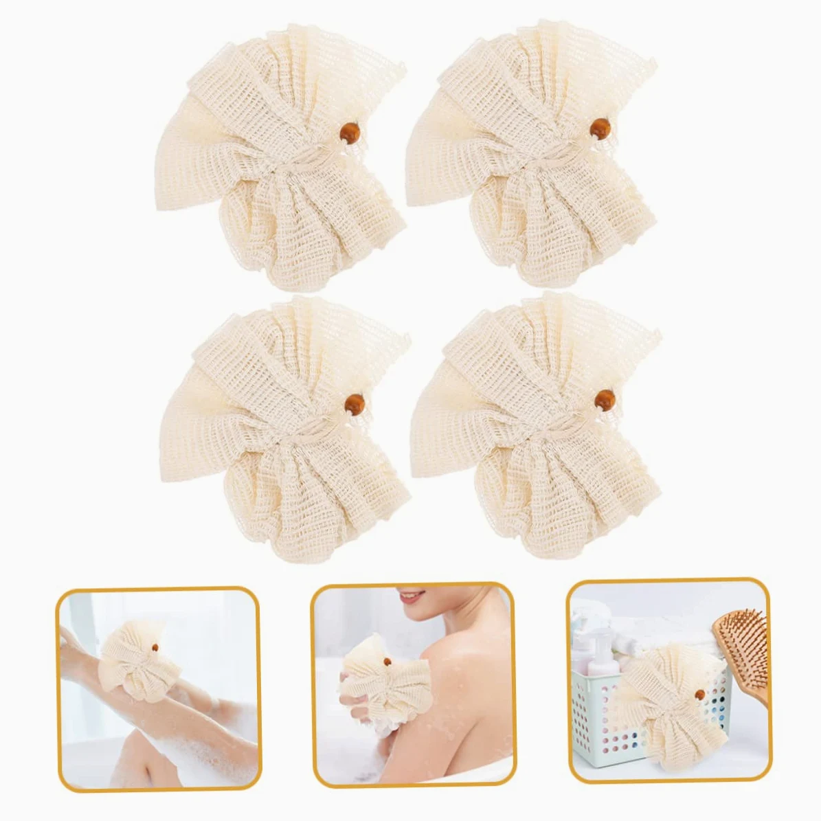 FRCOLOR 3 Set Di Spugna Da Bagno Esfoliante Per Il Corpo Spugna Da Bagno Massaggiante Delicata 4 Pezzi*3