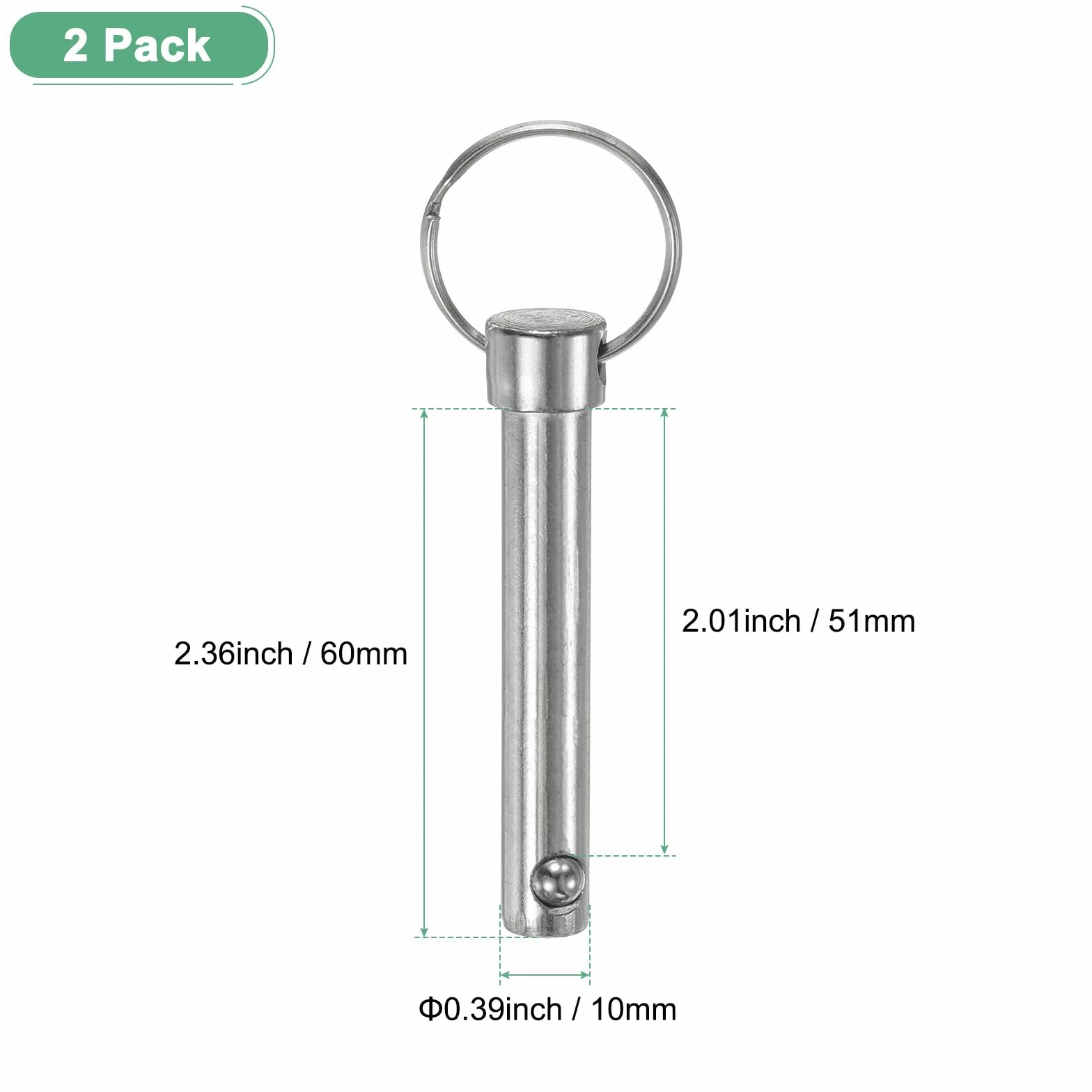 M METERXITY 2-Pz Spille a Rilascio Rapido Dia 3/8" [10mm] Acciaio Carbonio per Barca