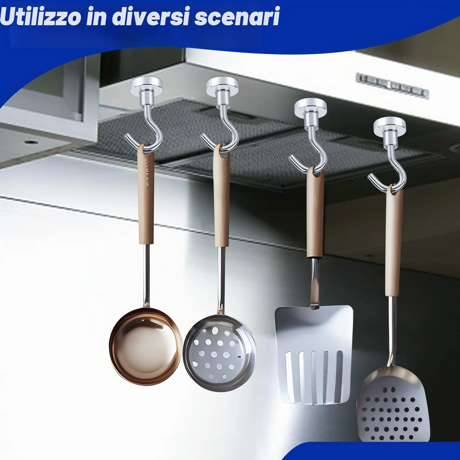 Ganci magnetici al neodimio 20 mm robusti confezione da 6 per frigorifero cucina ufficio
