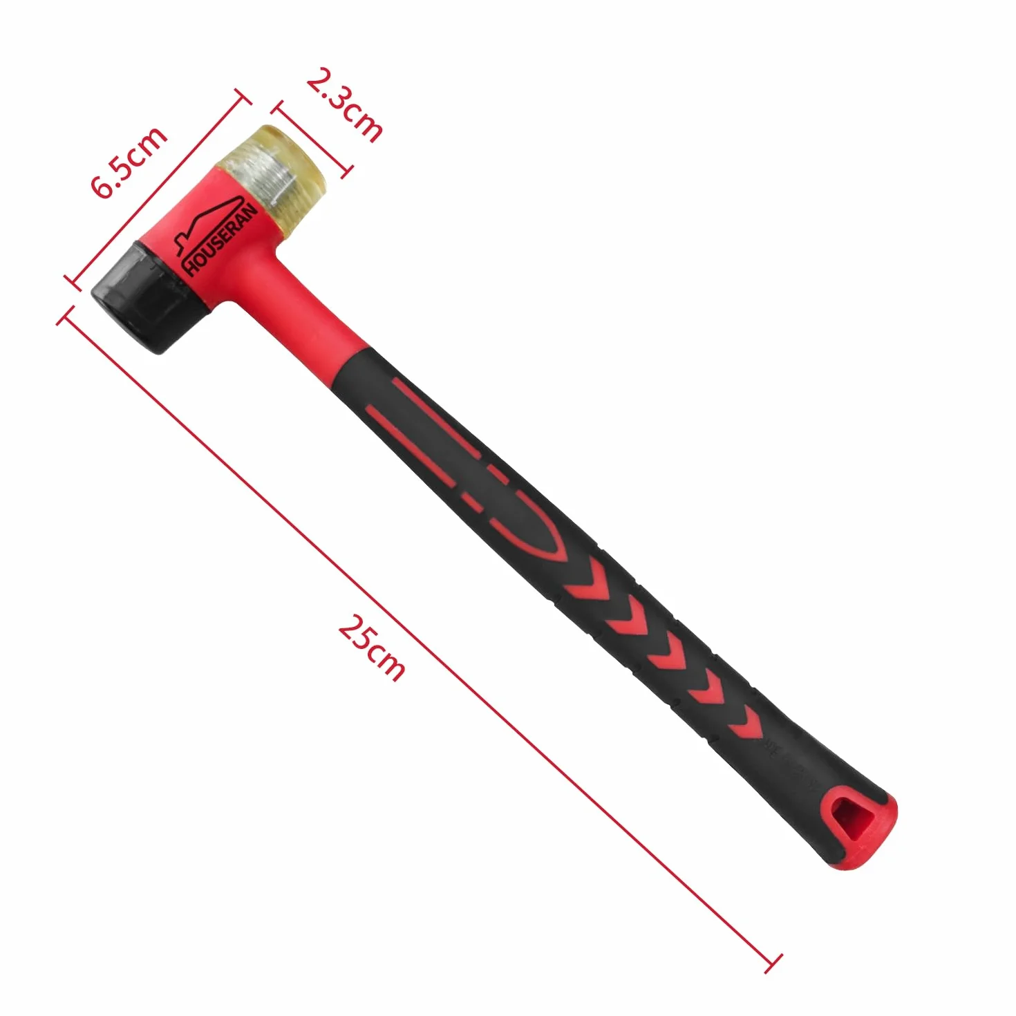 Martello Gomma Doppia Testa 25mm Mazza Protettiva Cuoio Legno Gioielli Plastica