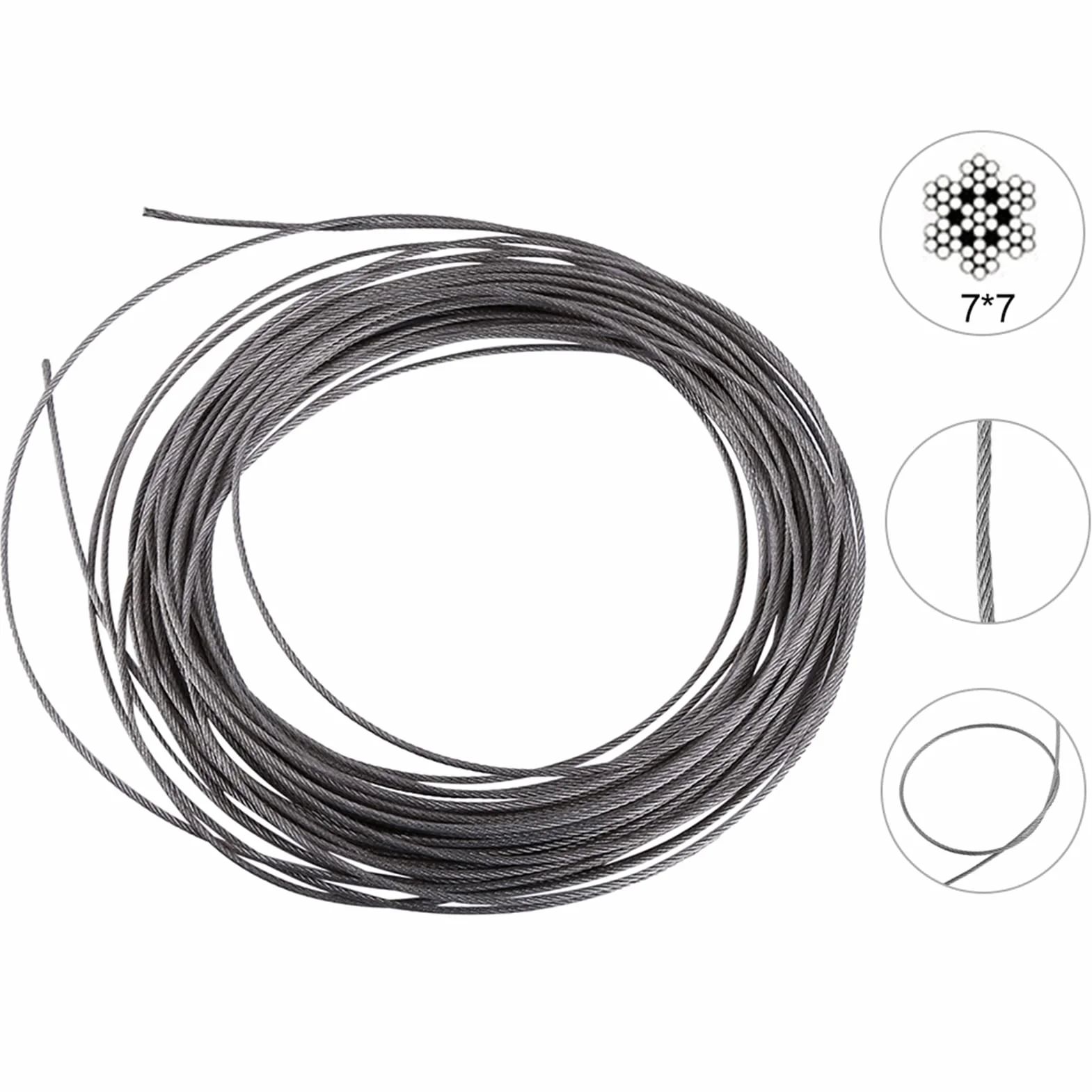 Cavo Acciaio Inox 1,5 mm Filo Intrecciato per Tende Stendibiancheria Esterne