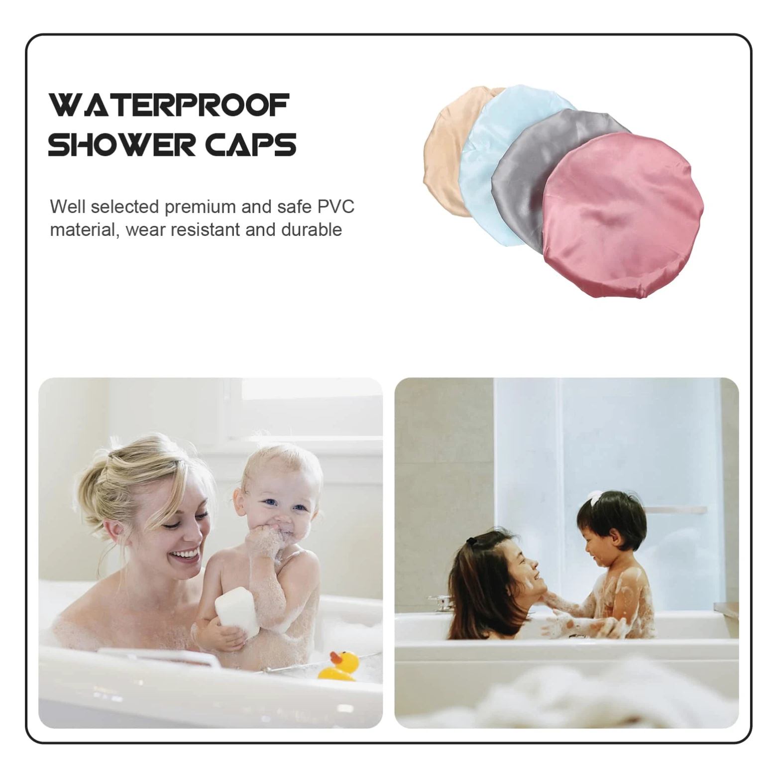 FRCOLOR 12pezzi Cuffie Impermeabili Cuffie Per Peva Rosa Grigio Blu Per Spa e Trattamenti