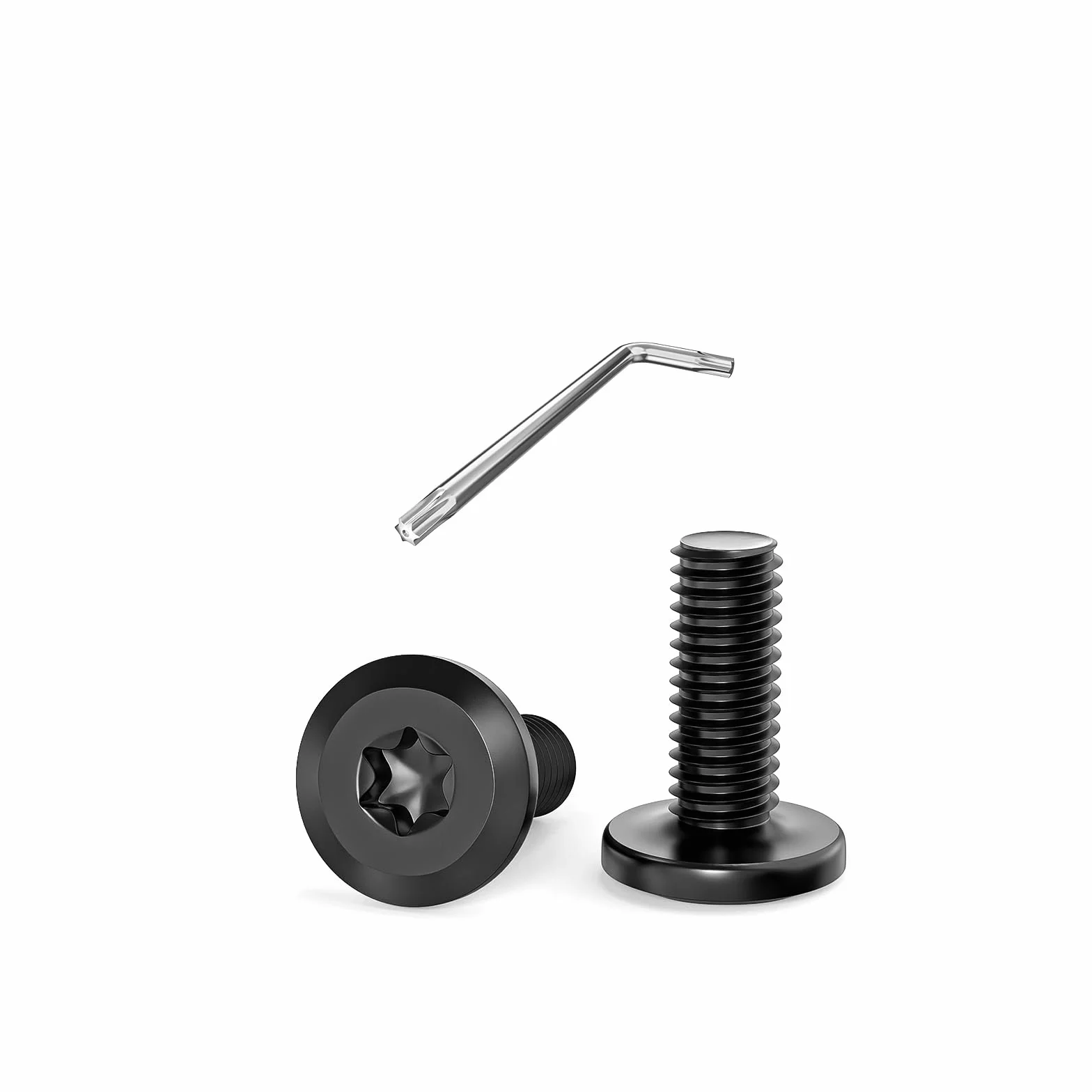 Dayalo viti a testa piatta M4 x 10 Torx acciaio inox A2 V2A filettatura completa ossido nero