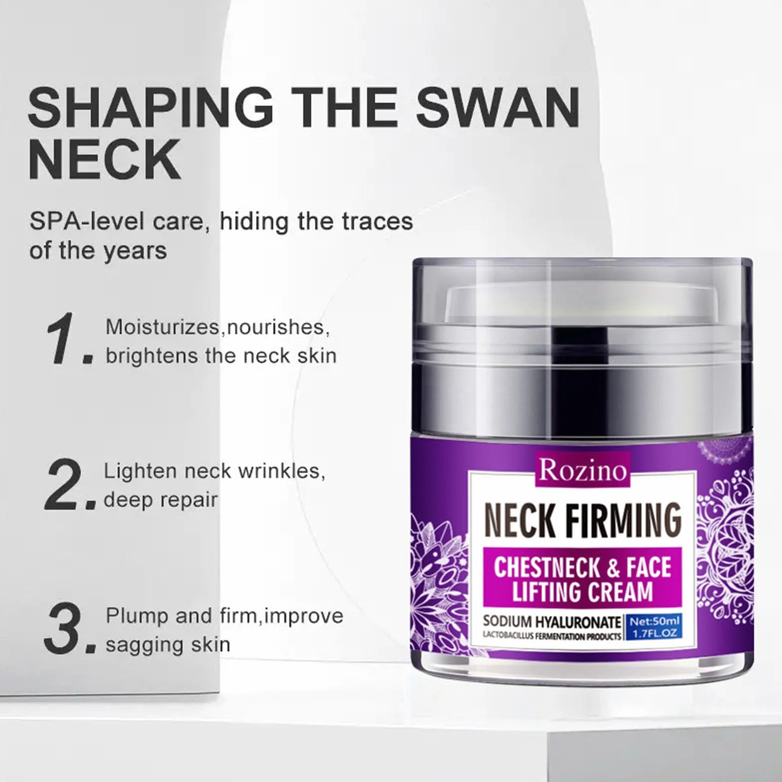 Collagen Face & Neck Tightening Cream, Neck Firming Cream for Reduce Double Chin Neck Firming and Lifting Anti Wrinkle Neck Moisturizer Cream Firm Repair Sagging Skin