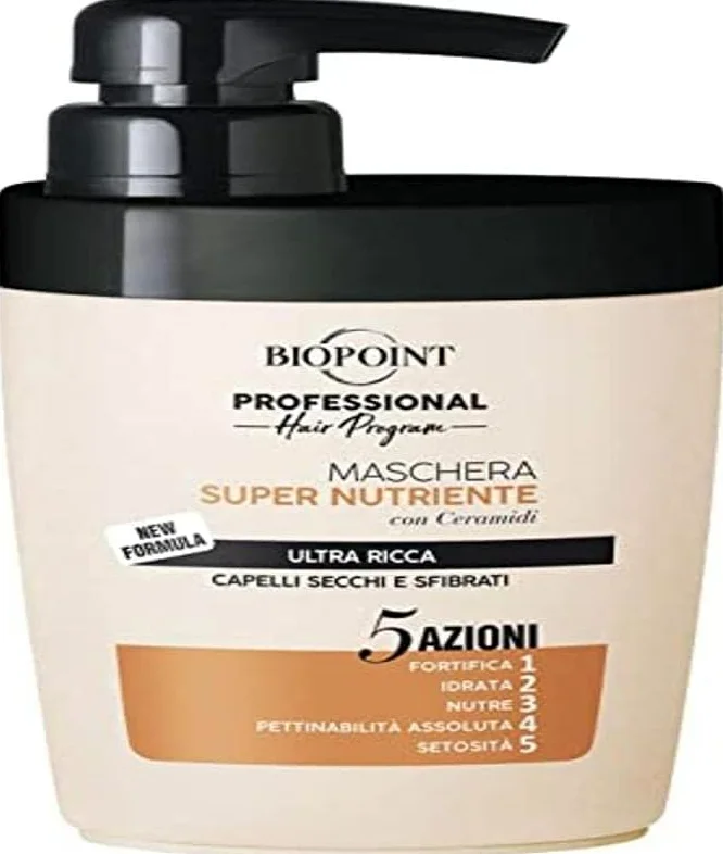 Biopoint Professional Maschera Super Nutriente 300 ml. C-pompetta " SET DA 3 PEZZI "