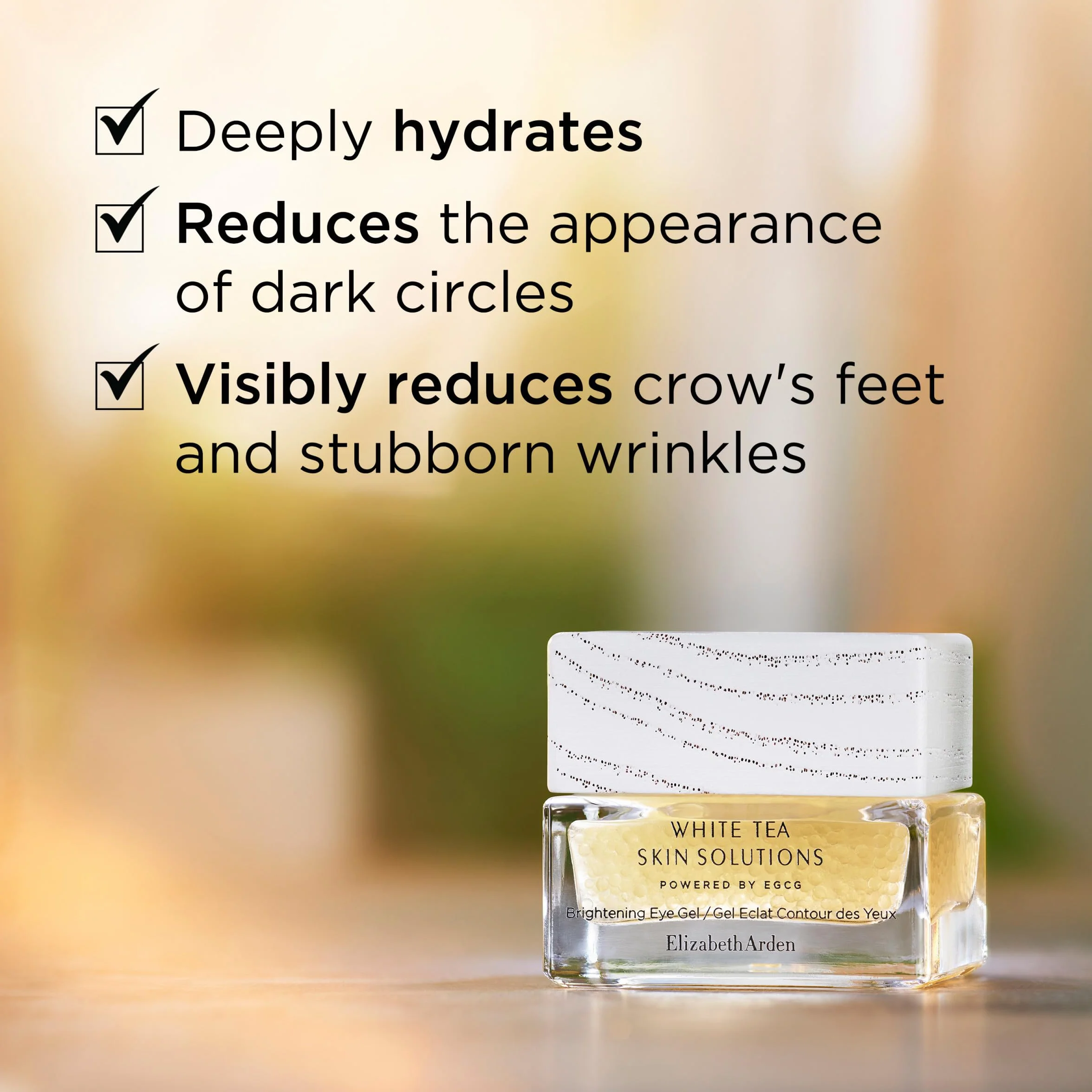 Elizabeth Arden Gel Contorno Occhi White Tea Skin Solutions, Illumina e Rivitalizza lo Sguardo, Attenua le Rughe Sottili, con EGCG e Tè Bianco, per Tutti i Tipi di Pelle, 15 ml