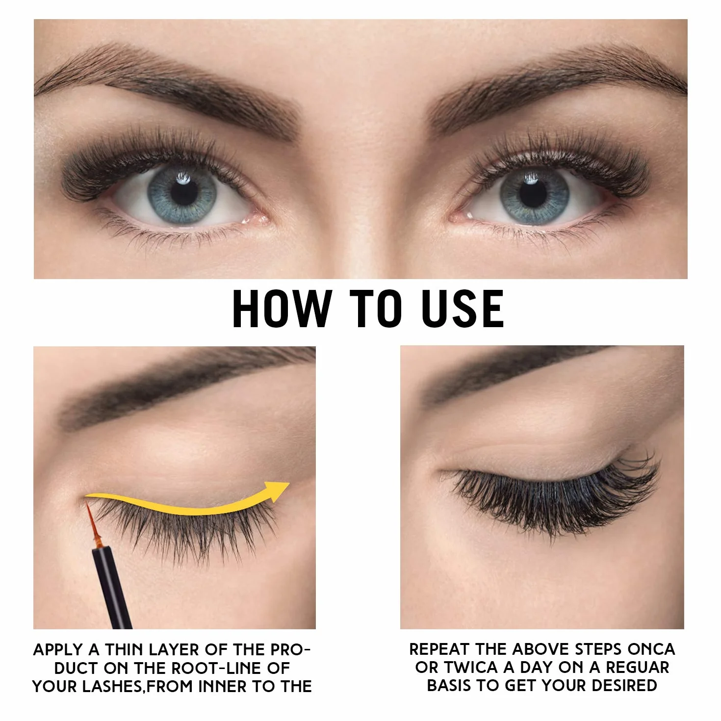 Siero Ciglia, Siero Ciglia Allungante e Rinforzante, Siero per Ciglia Lunghe e Folte, Incredible Rapid Growth of Eyelashes, 5ML (Nero)