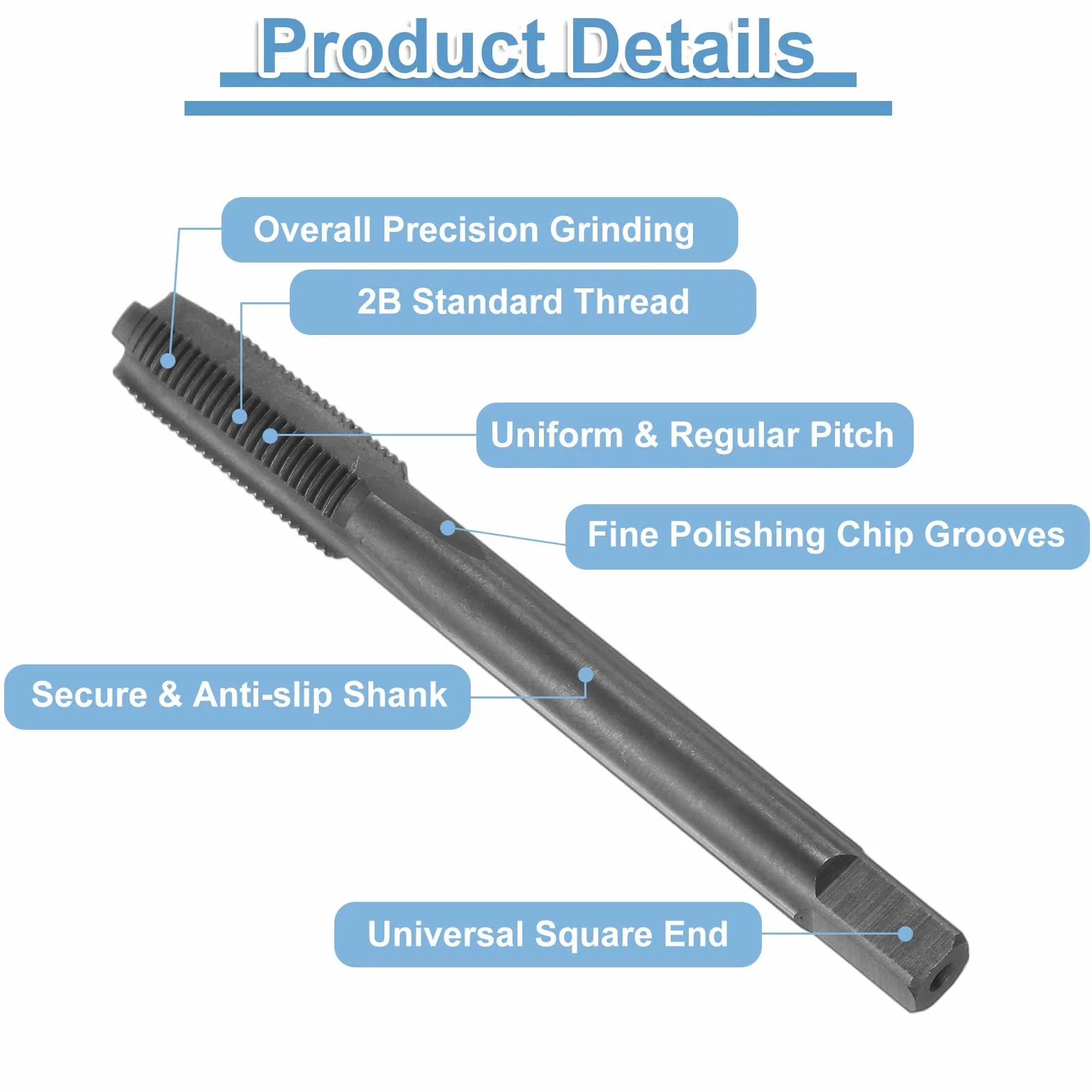 QUARKZMAN Maschi Per Filettatura Diritto 5/16-32 UNEF 2B HSS6542 Rivestimento Nitruro Nero