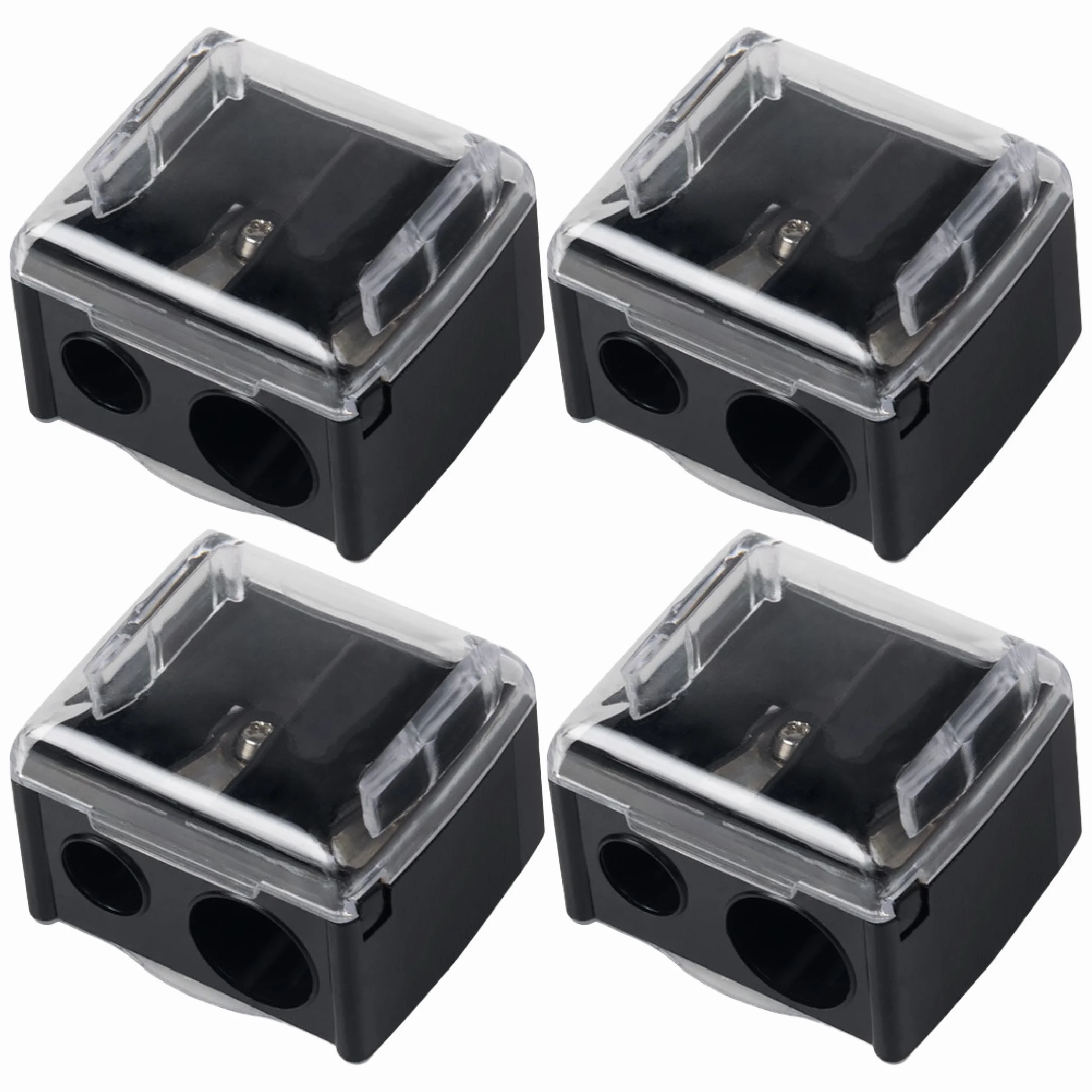4pcs Affilatrici Per Trucco Confezione da 2 Fori Doppio Trucco Doppio Temperamatite Affilatrici Per Pastelli Multipack, Temperamatite Cosmetico Per Matita Sopracciglia/Occhi/Labbra/Sopracciglia