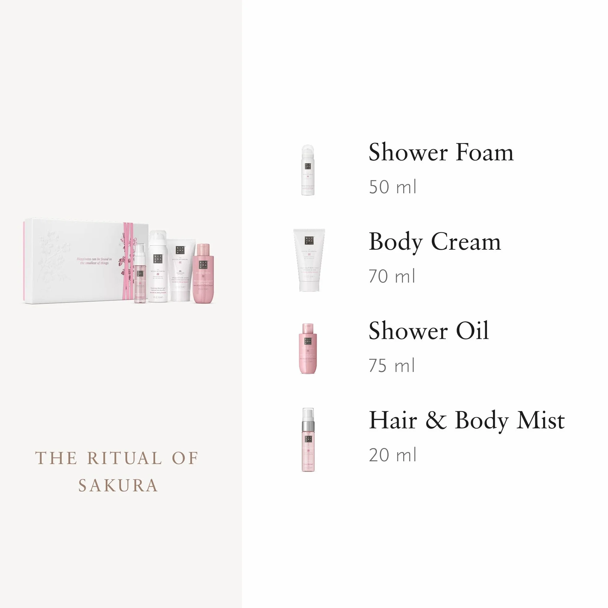 RITUALS Cofanetto regalo donna The Ritual of Sakura, Small – Set regalo donna con prodotti per la cura del corpo, Set bagno nutriente arricchito con latte di riso e fiore di ciliegio