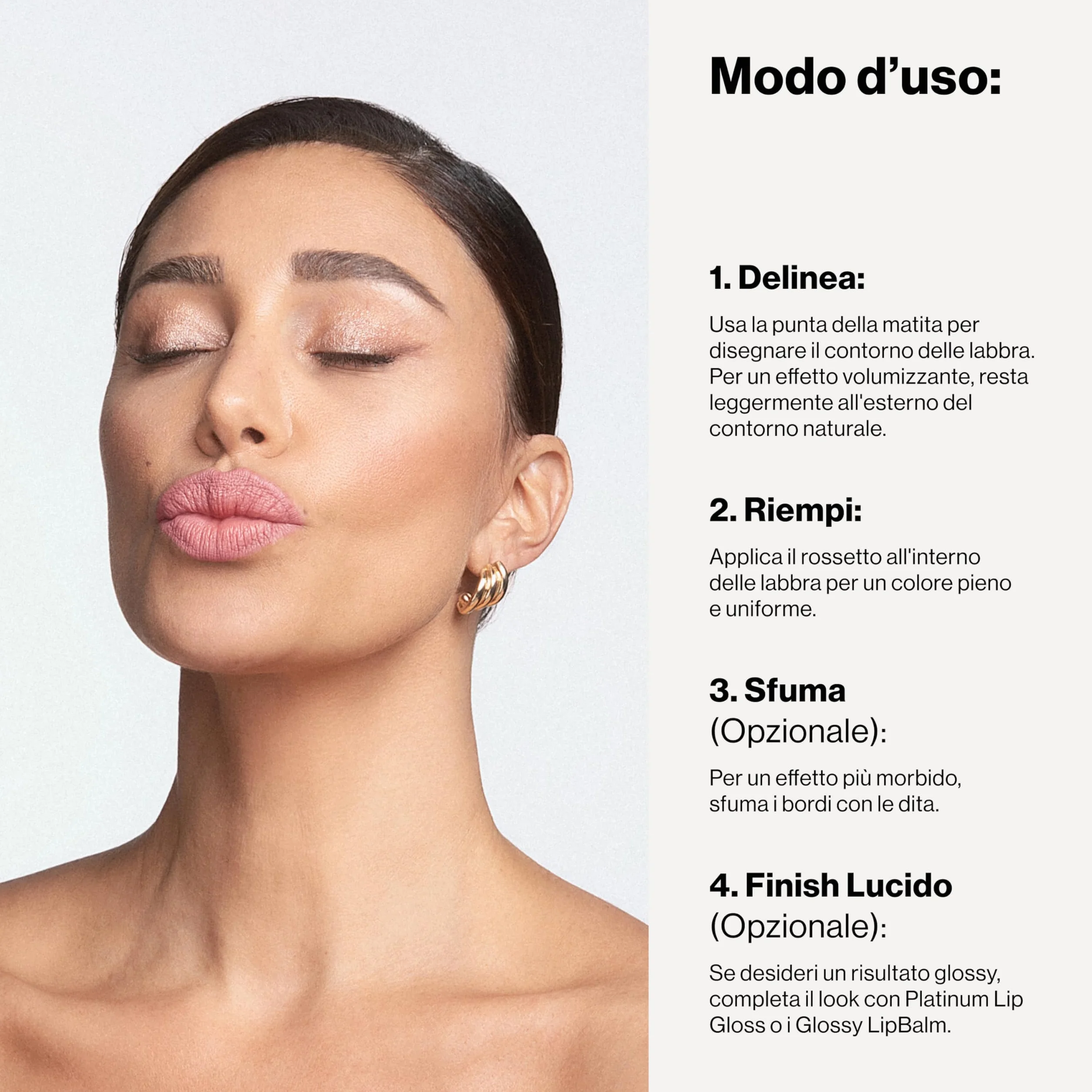 REBEYA Kit Mascara Volumizzante e Allungante Effetto Ciglia Finte + Double Lip Liner Nude Rosato Rossetto Matita Labbra 2 in 1 Lunga Tenuta Effetto Seta,Made in Italy